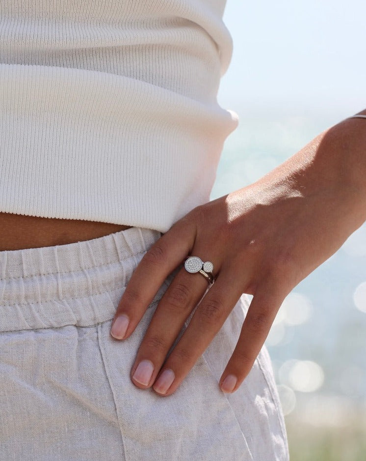 Rock Classic Round Diamond Ring - 18kt White Gold