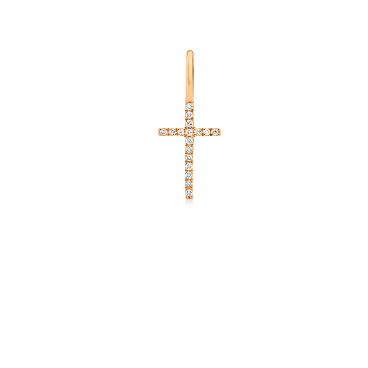 Symbols Cross Diamond Pendant - 18kt Yellow Gold