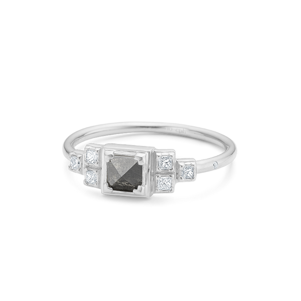 Raw Pointy Classic Diamond Ring - 18kt White Gold