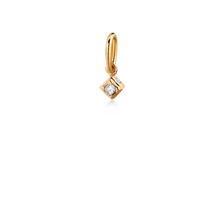Raw Diamond Pendant S - 18kt Yellow Gold