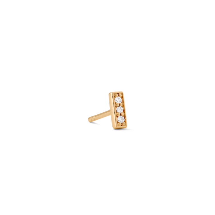 Square Diamond Earring M - 18kt Yellow Gold