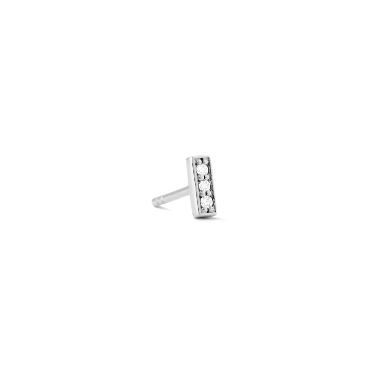 Square Diamond Earring M - 18kt White Gold