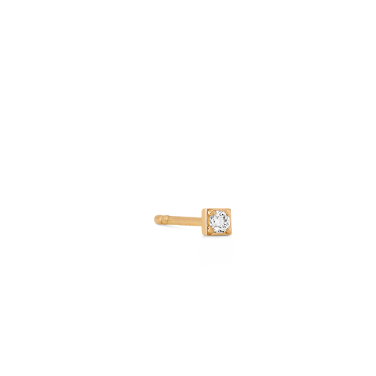Square Diamond Earring S - 18kt Yellow Gold