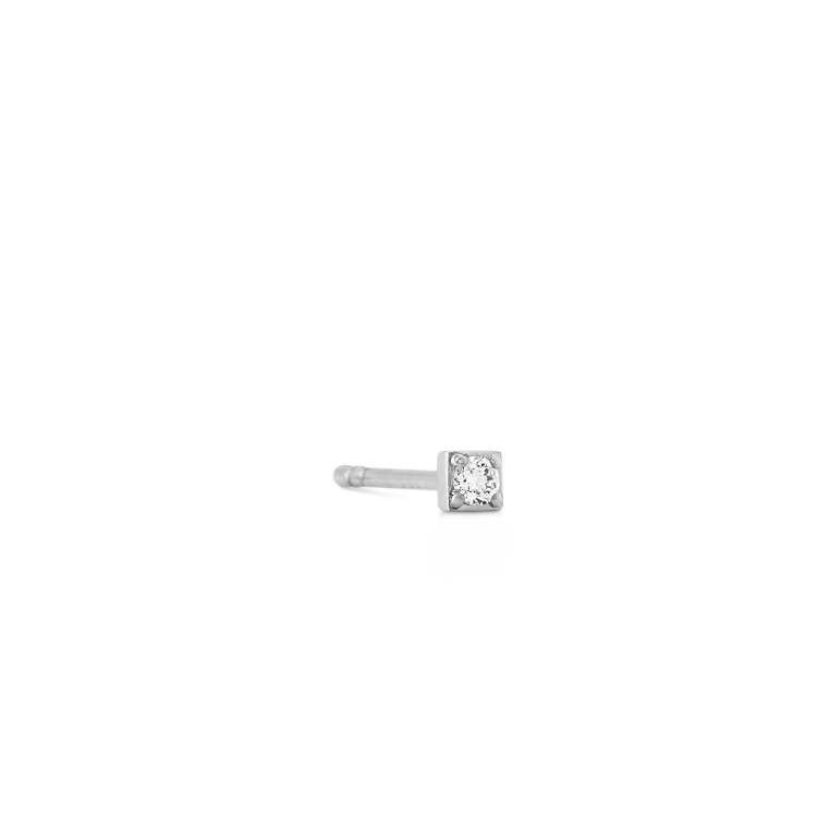 Square Diamond Earring S - 18kt White Gold