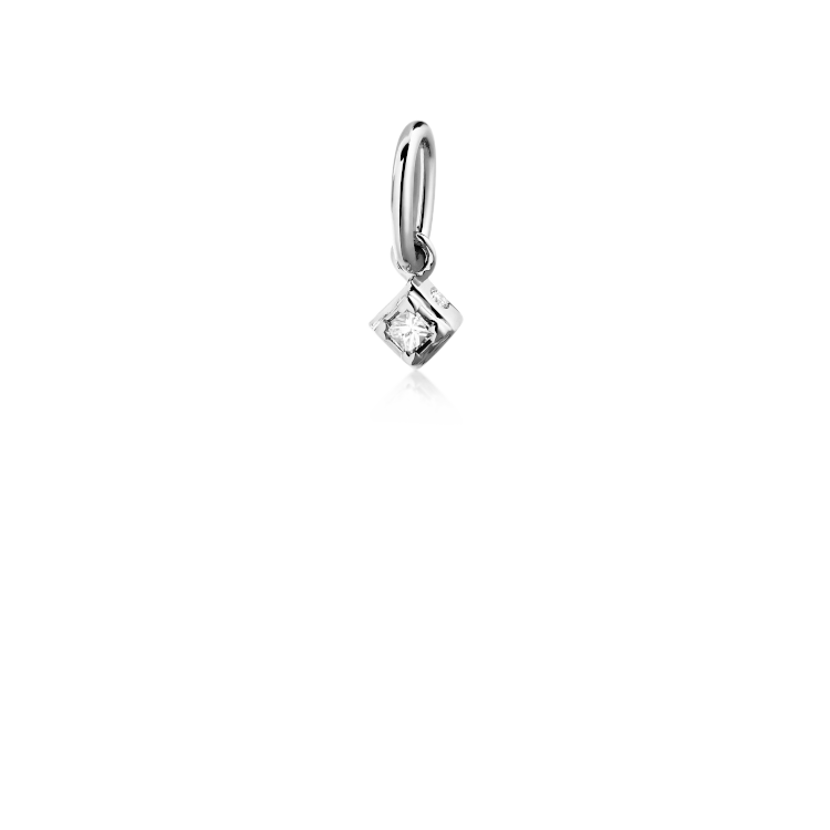 Raw Diamond Pendant S - 18kt White Gold
