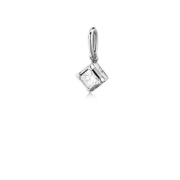Raw Classic Diamond Pendant M - 18kt White Gold