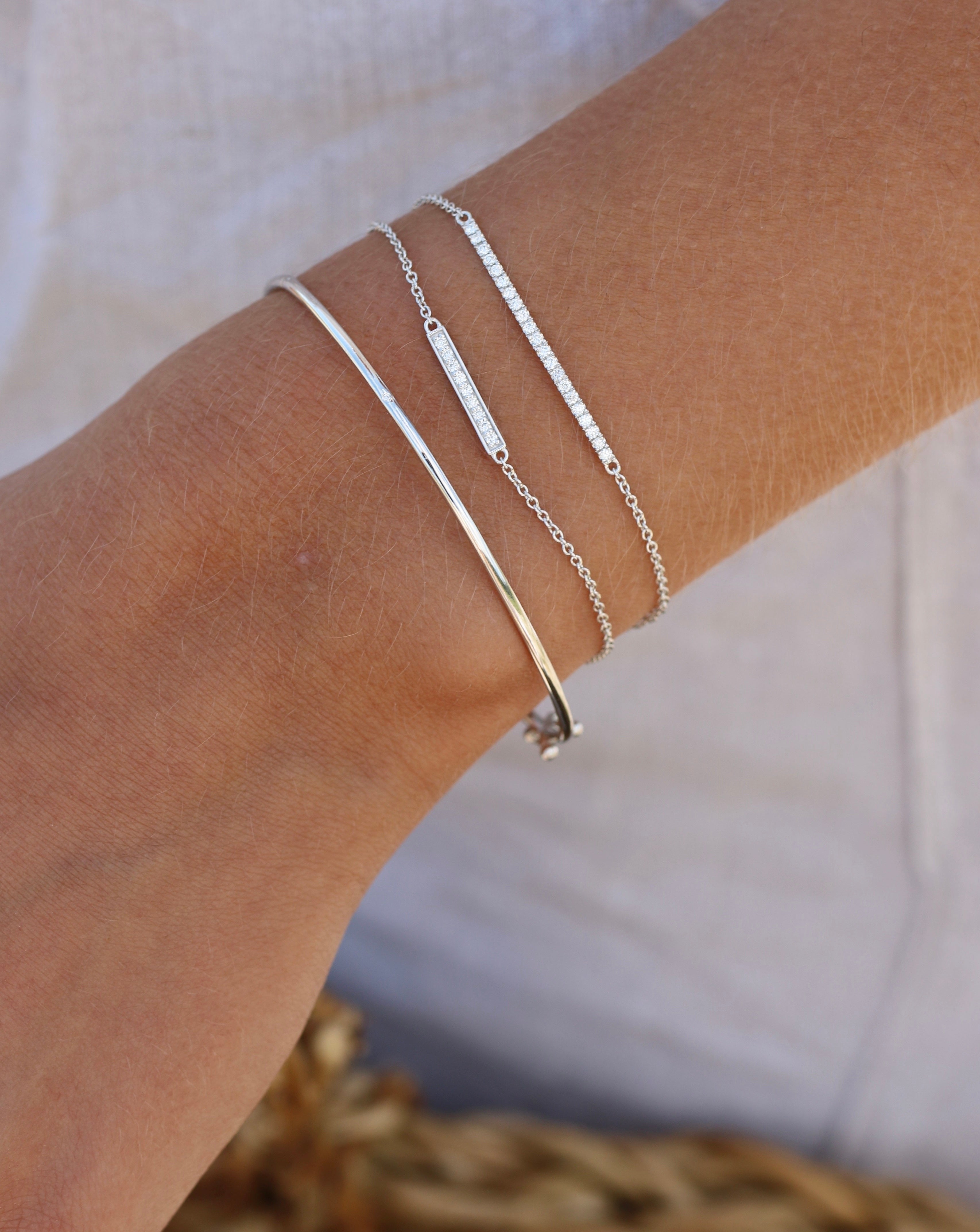 Square Diamond Bracelet - 18kt White Gold