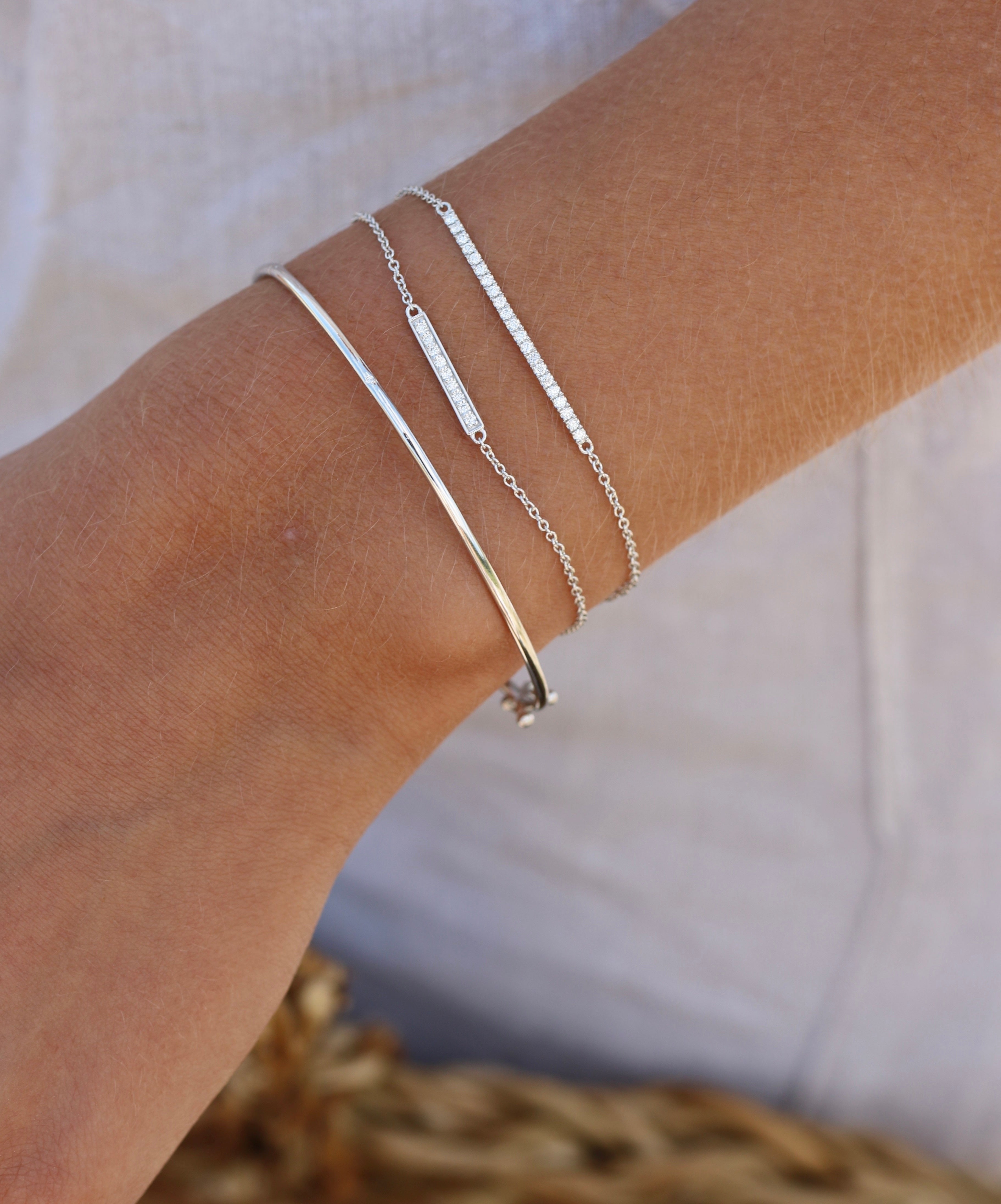 Raw Bangle - 18kt White Gold