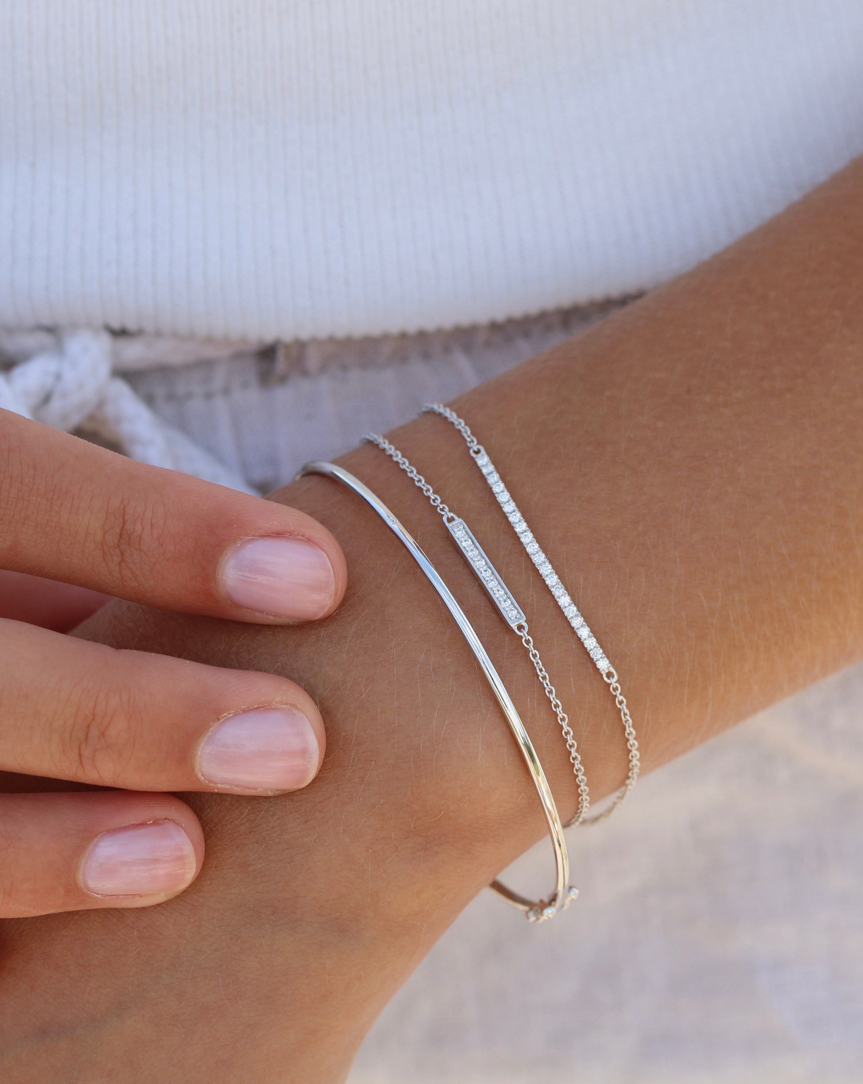 Square Diamond Bracelet - 18kt White Gold