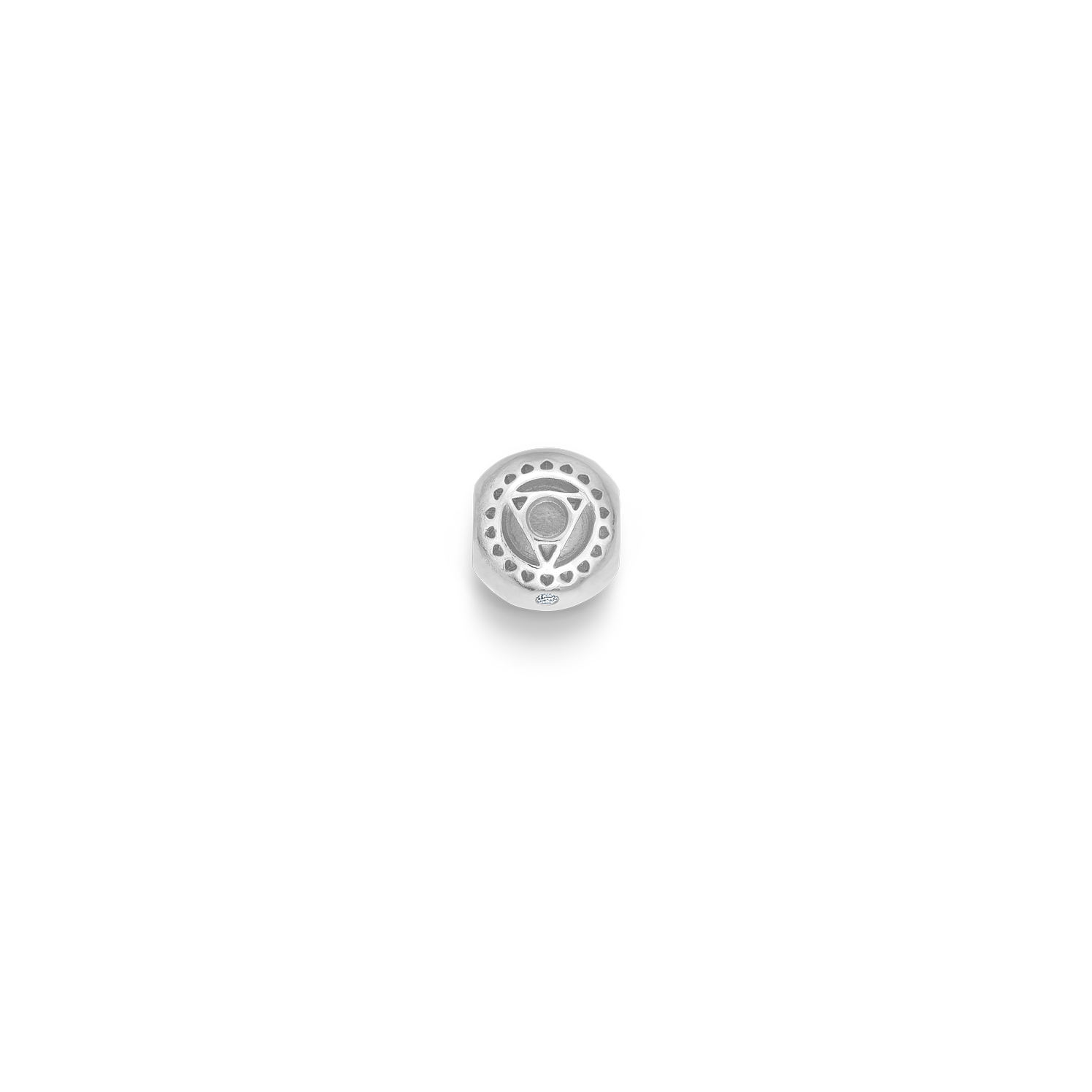 Inner Peace Throat Chakra Bead - 18kt White Gold