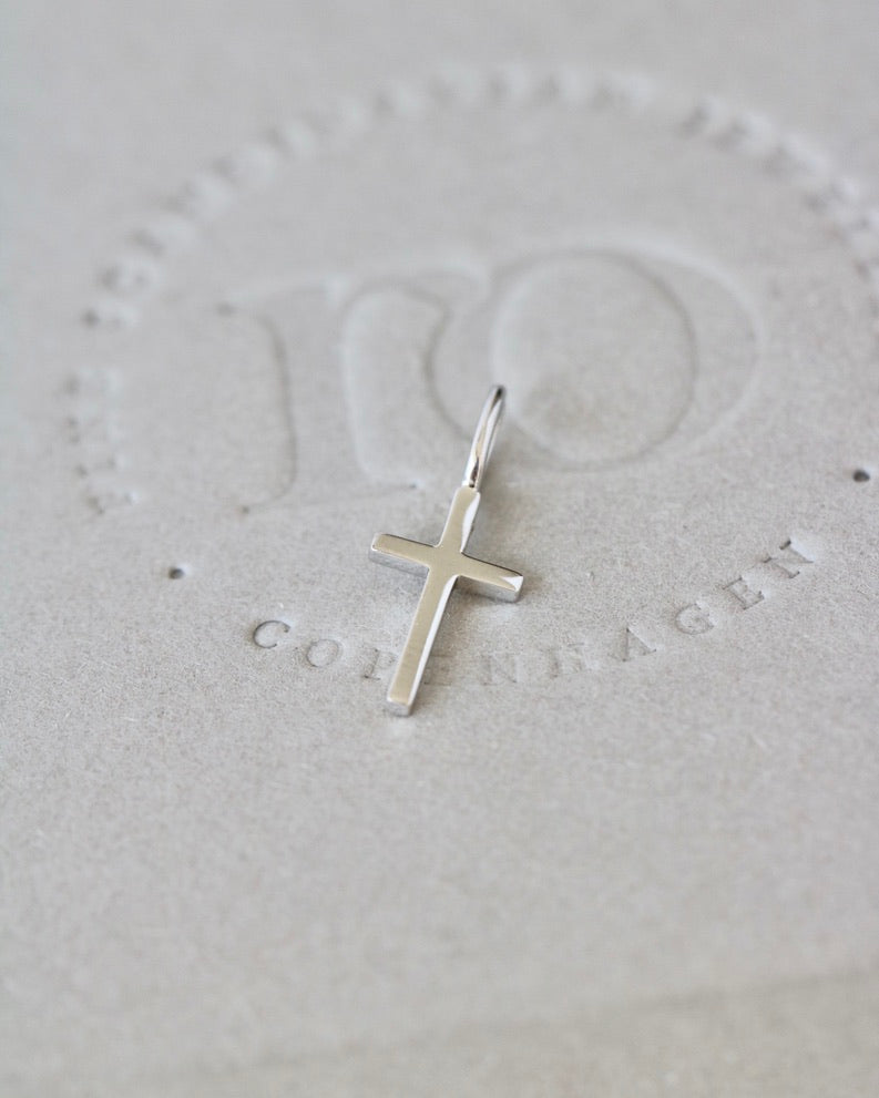 Symbols Cross Pendant - 18kt White Gold