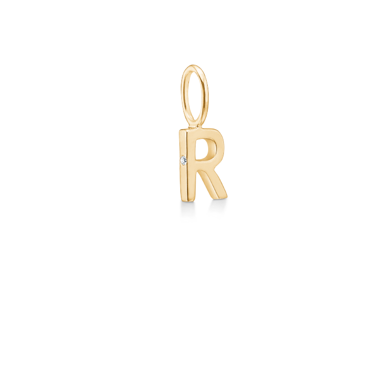 My R Pendant - 18kt Yellow Gold