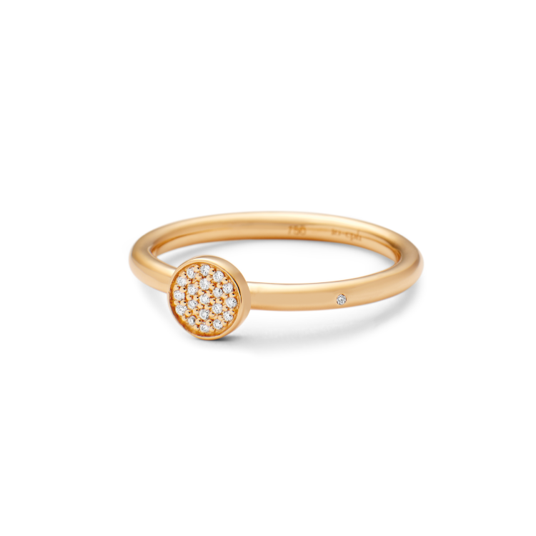 Rock Classic Round Diamond Ring S - 18kt Yellow Gold