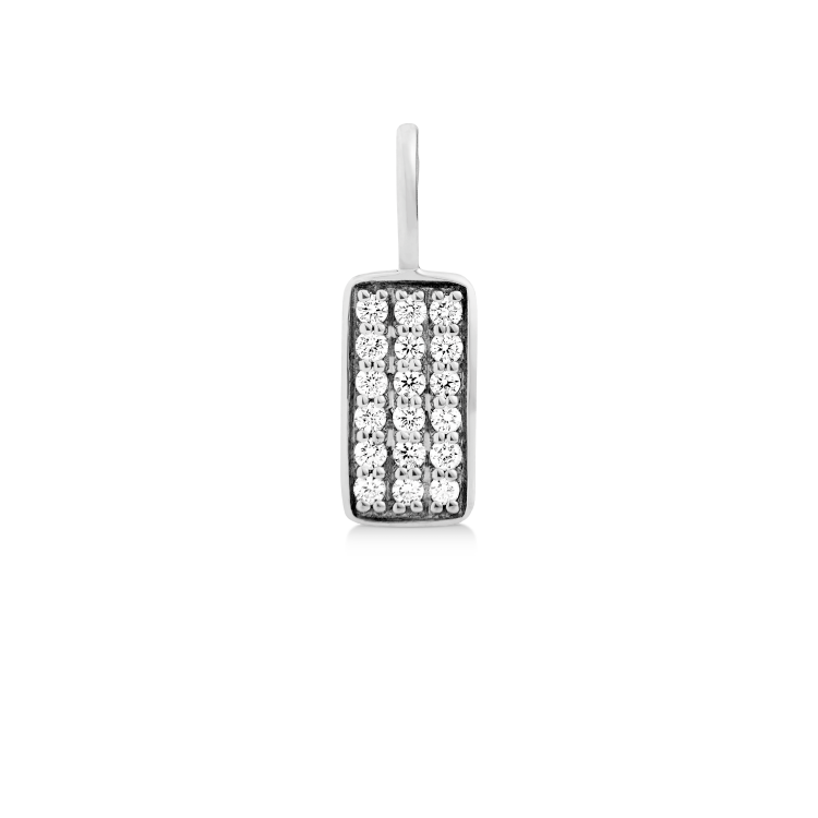 Square Diamond Pendant - 18kt White Gold