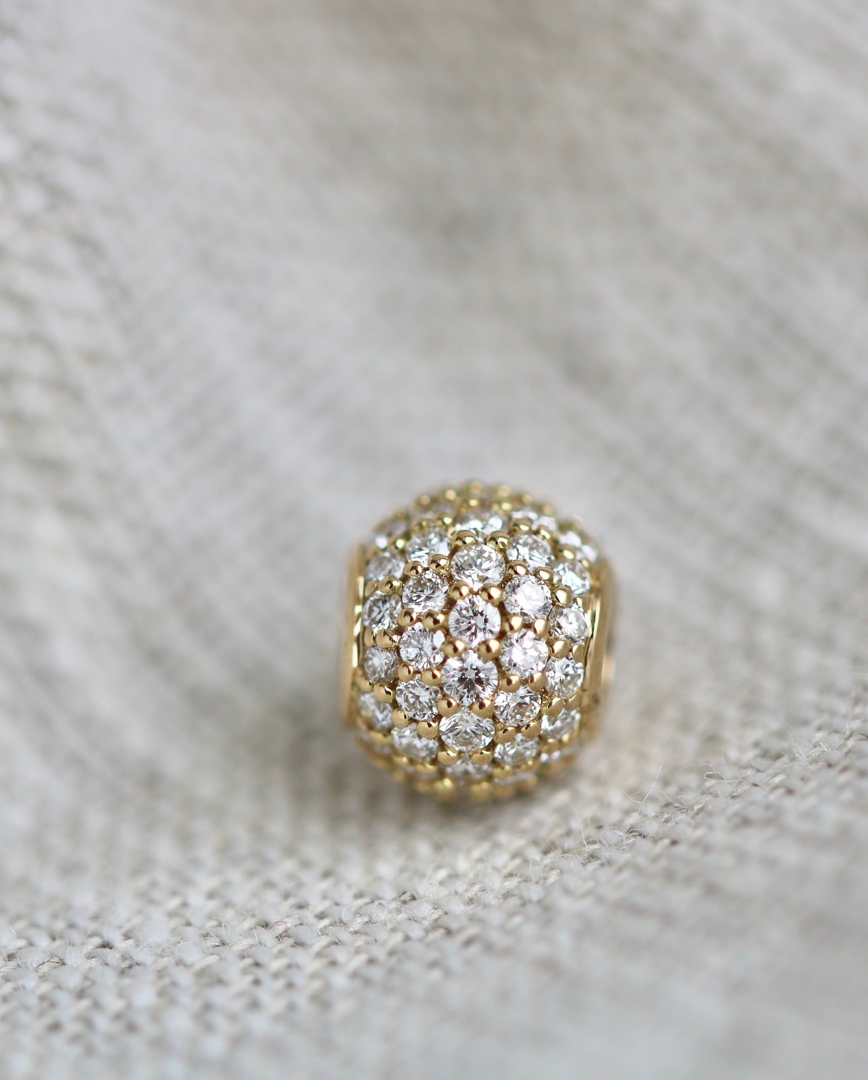 Inner Peace Petit Diamond Bead - 18kt Yellow Gold