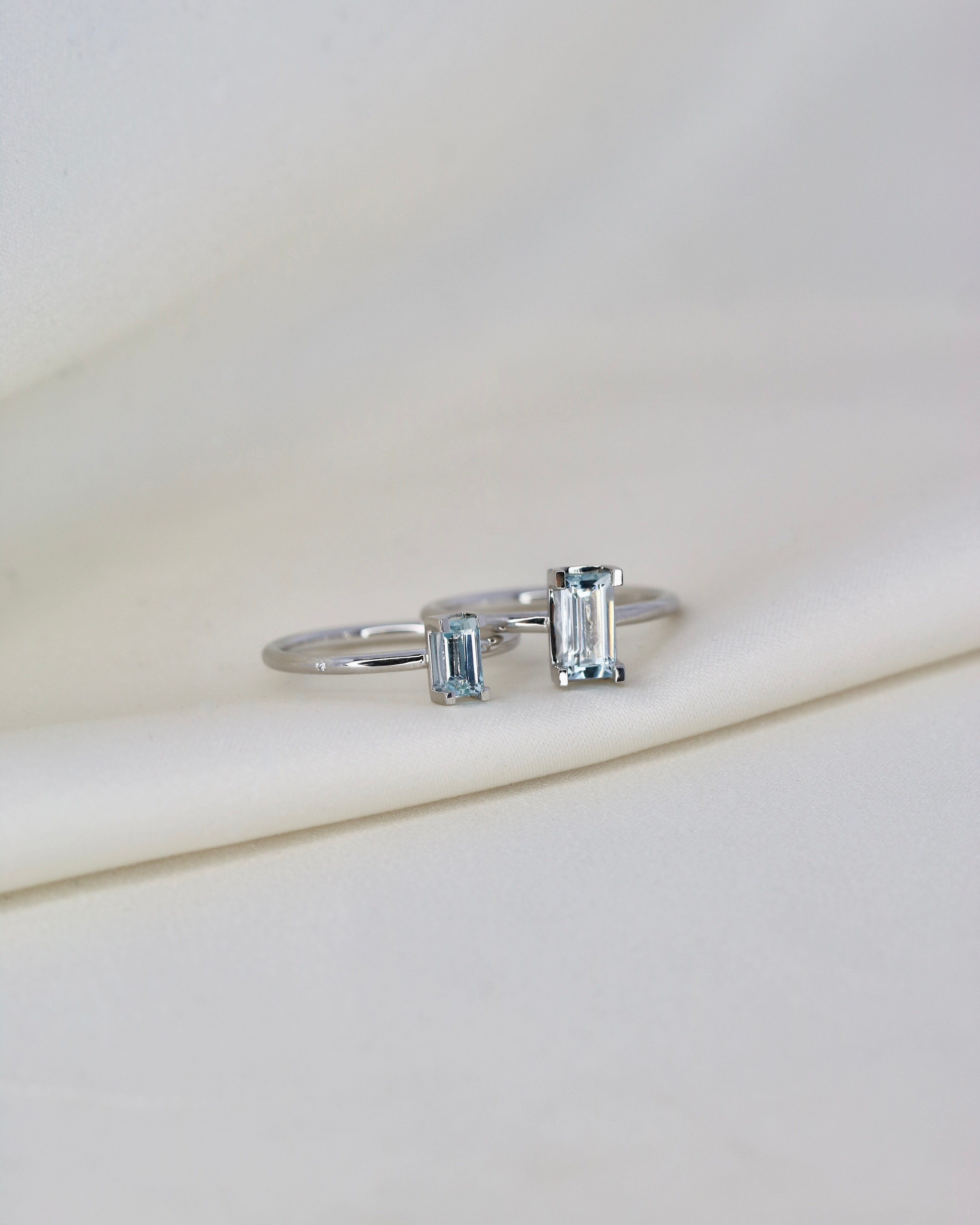 Nord Blue Ring Turned - 18kt White Gold