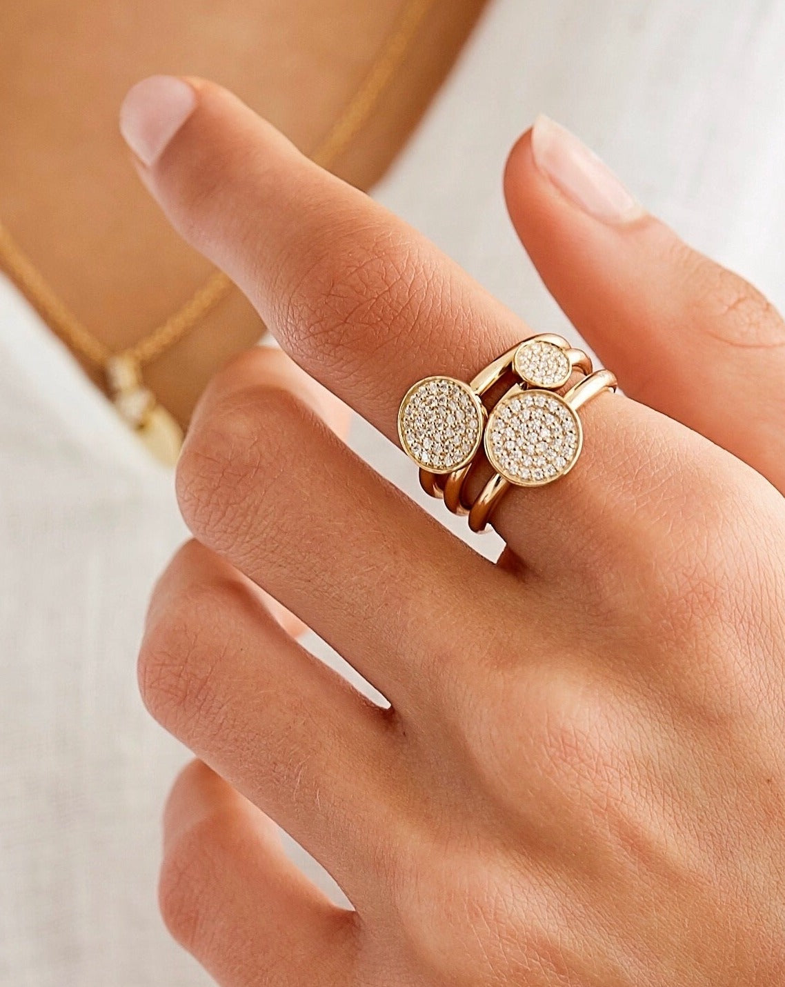 Rock Classic Round Diamond Ring S - 18kt Yellow Gold