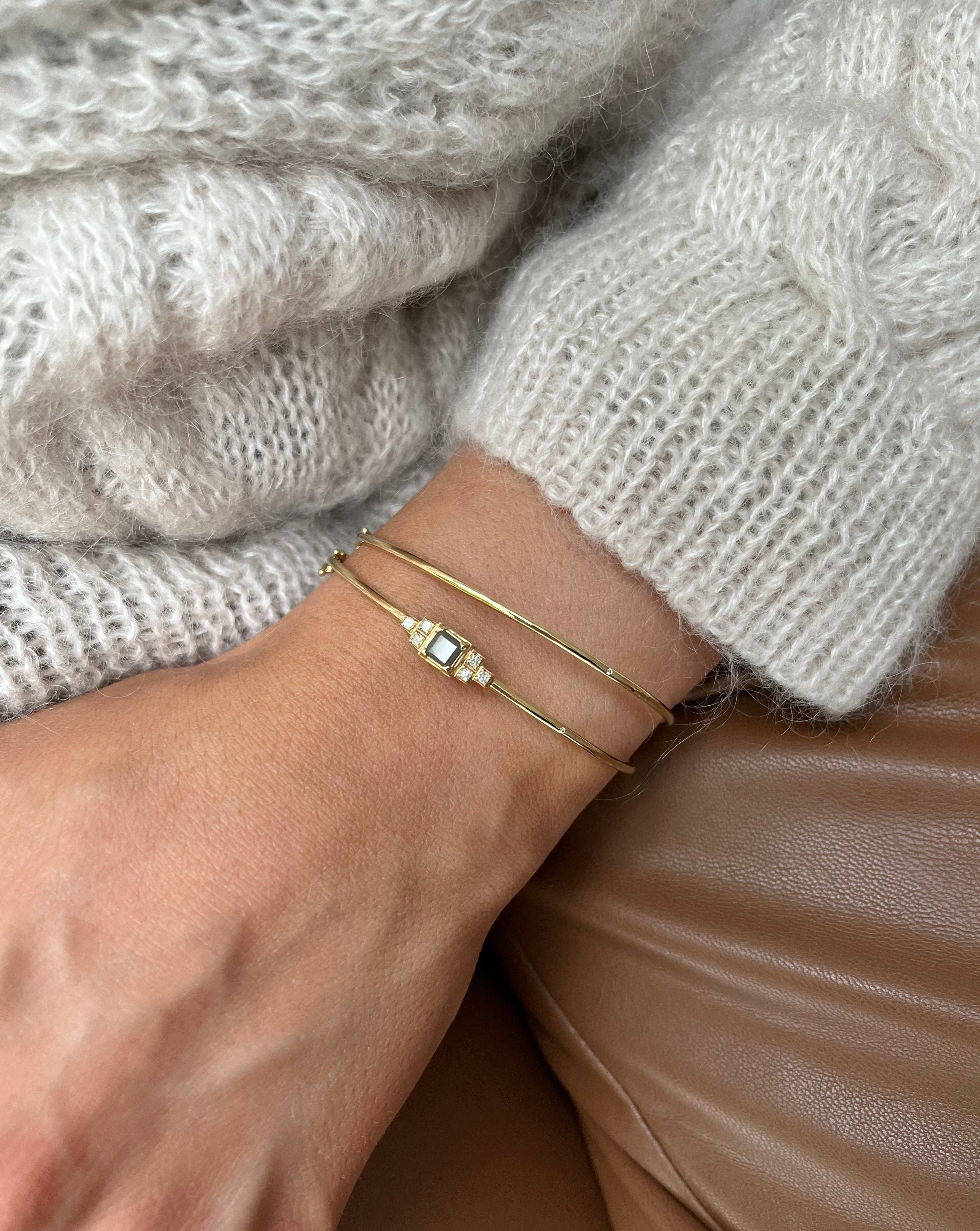 Raw Bangle - 18kt Yellow Gold