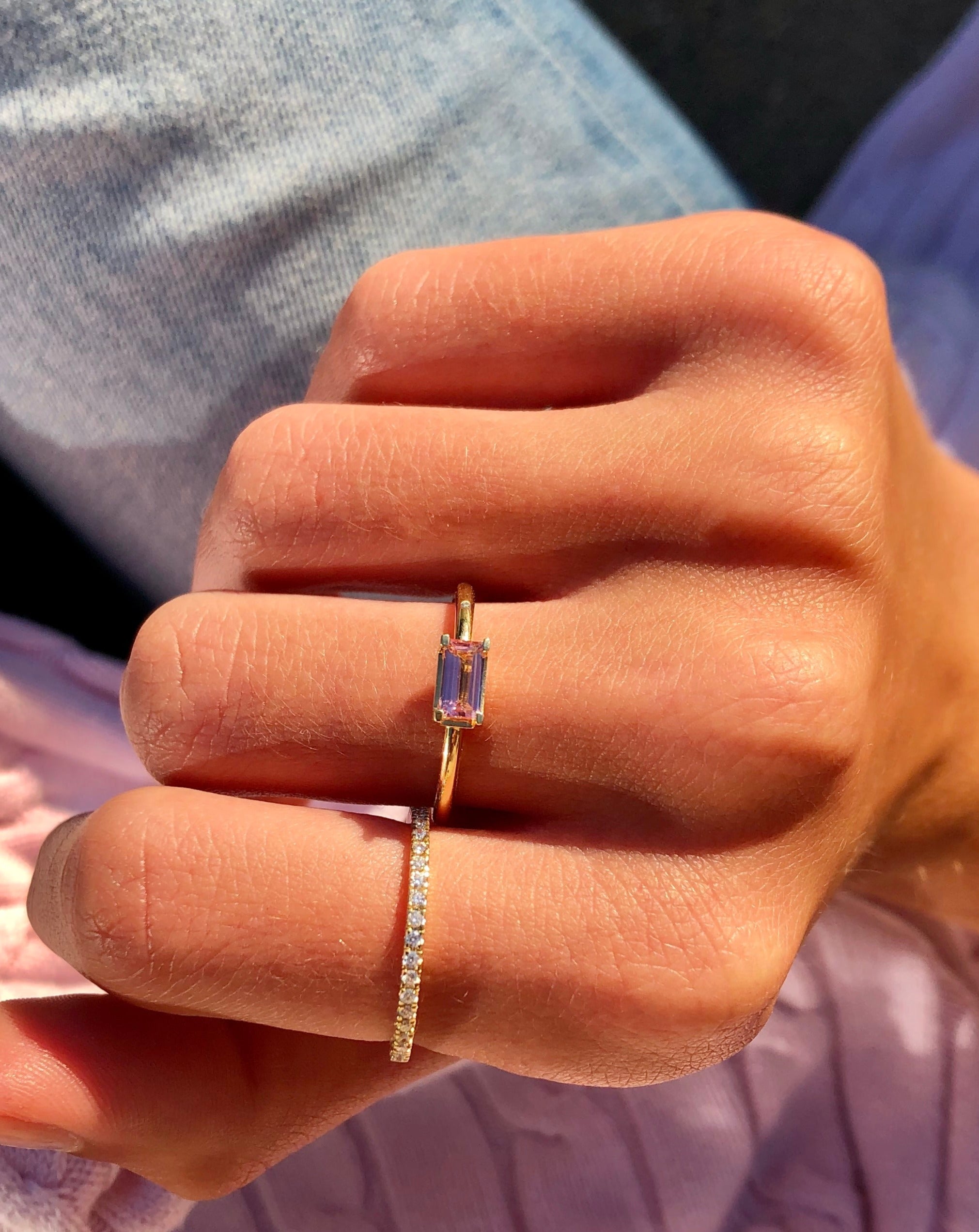 Nord Pink Ring S - 18kt Yellow Gold