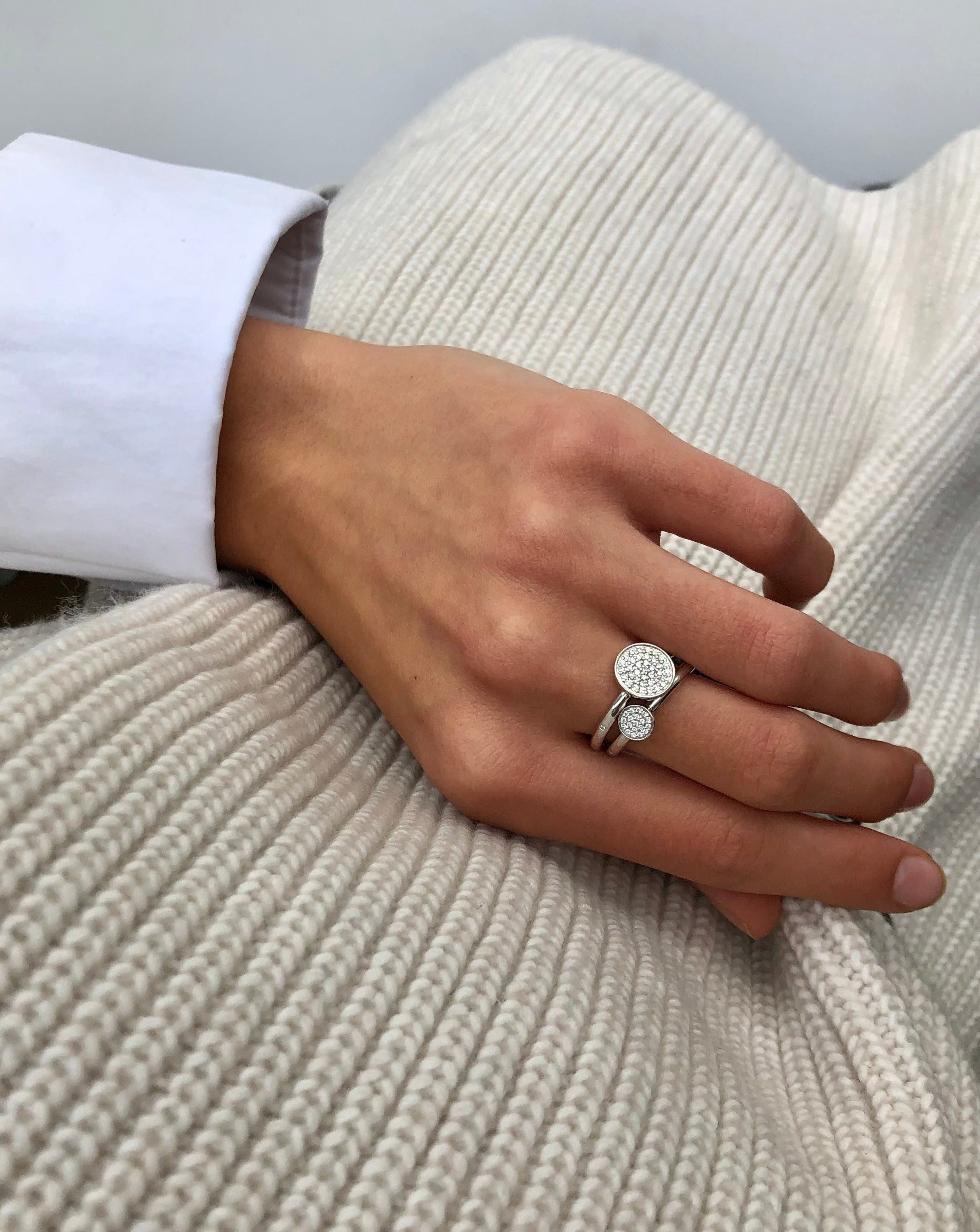 Rock Classic Round Diamond Ring S - 18kt White Gold