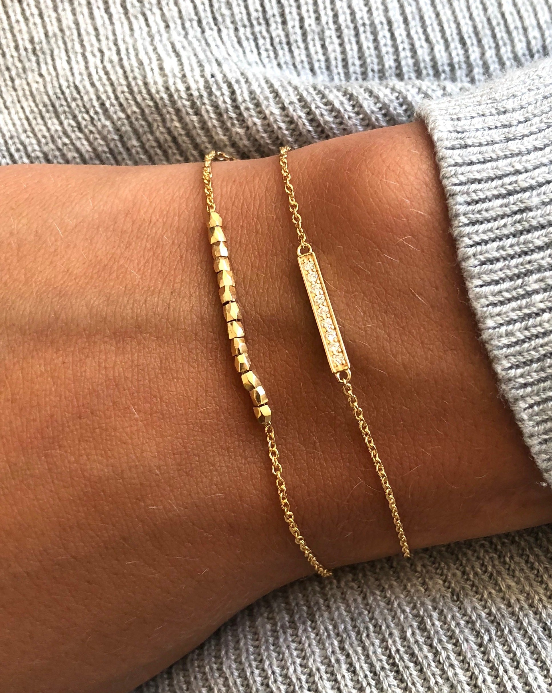 Square Diamond Bracelet - 18kt Yellow Gold