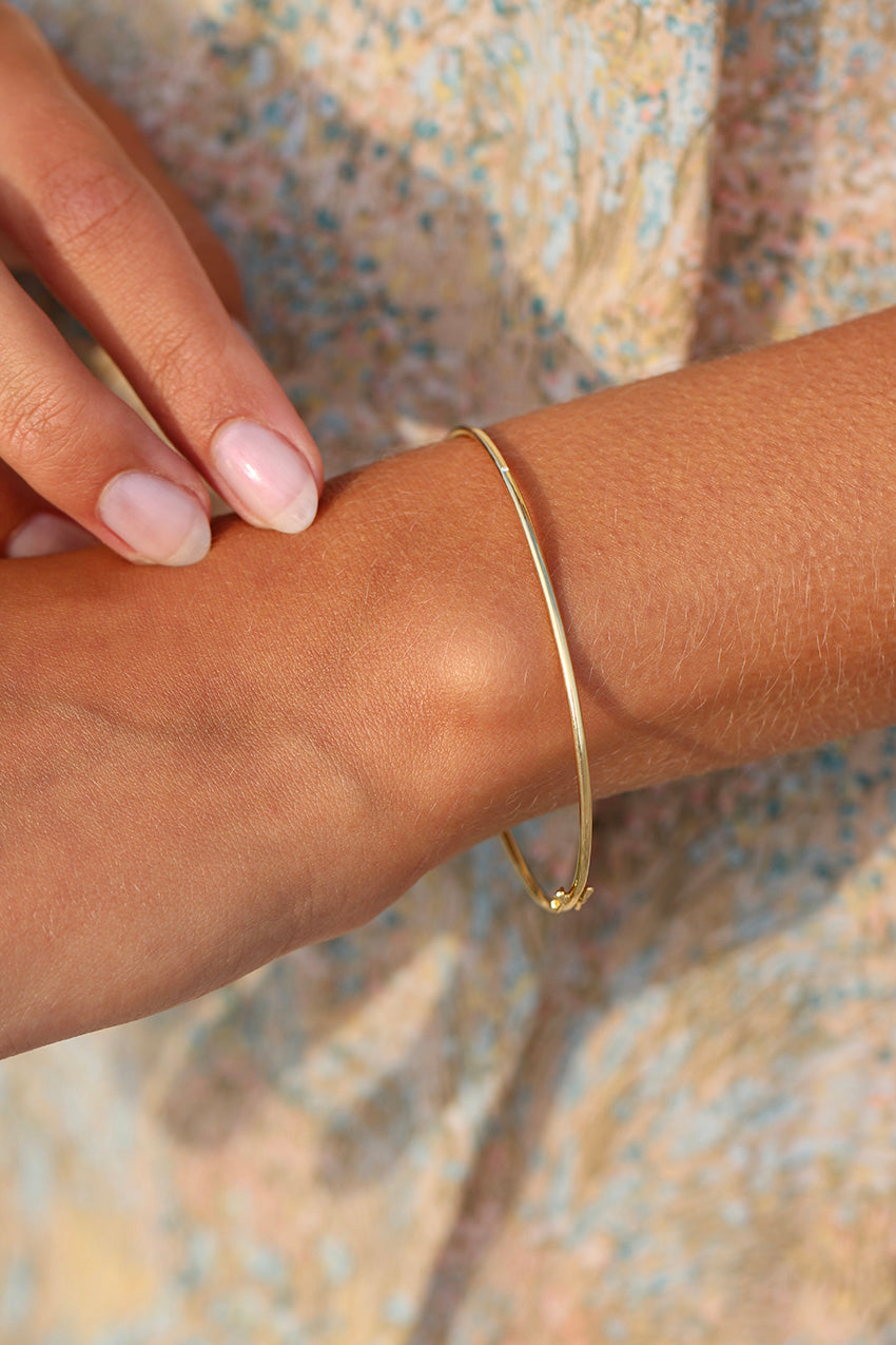 Raw Bangle - 18kt Yellow Gold
