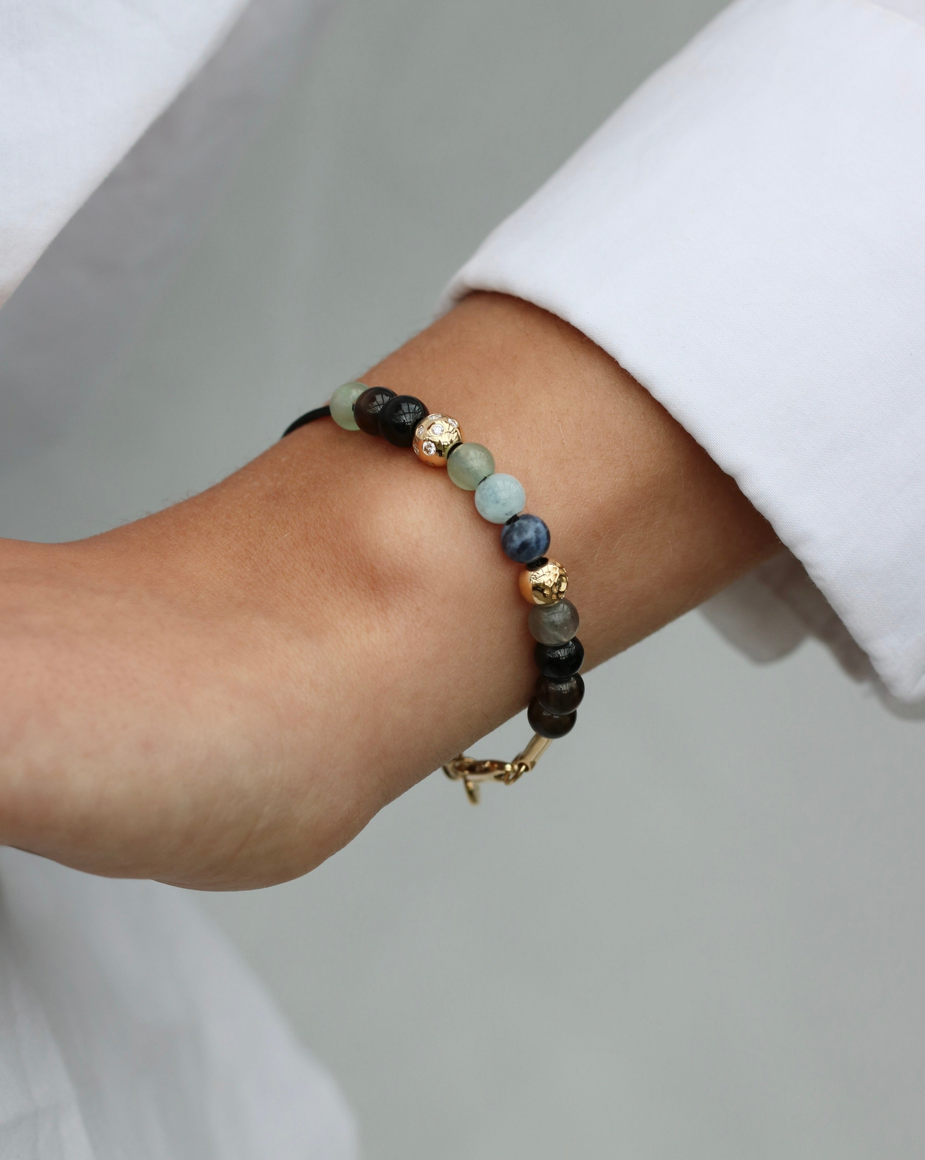 Inner Peace Diamond Sprinkle Bead - 18kt Yellow Gold