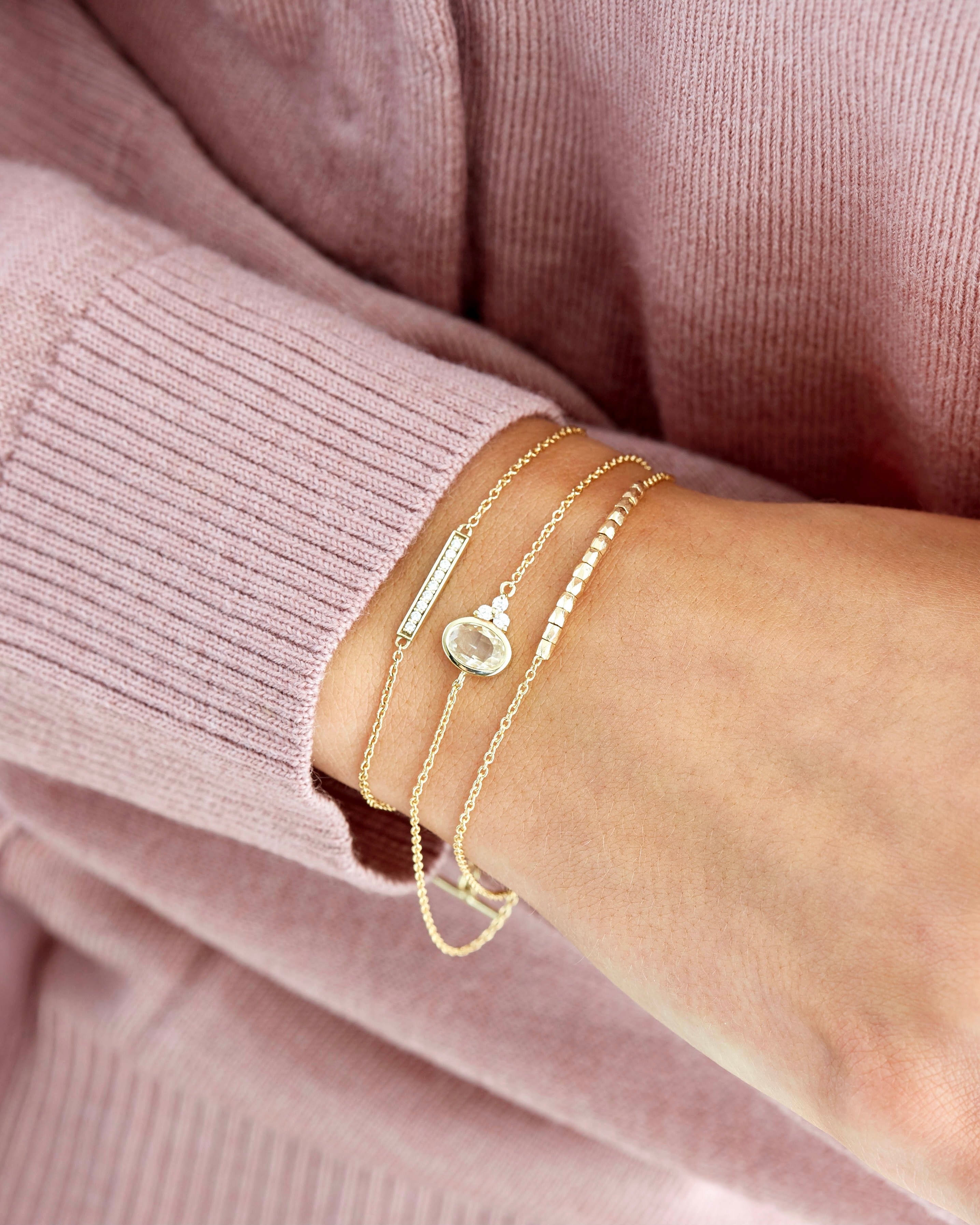 Square Diamond Bracelet - 18kt Yellow Gold