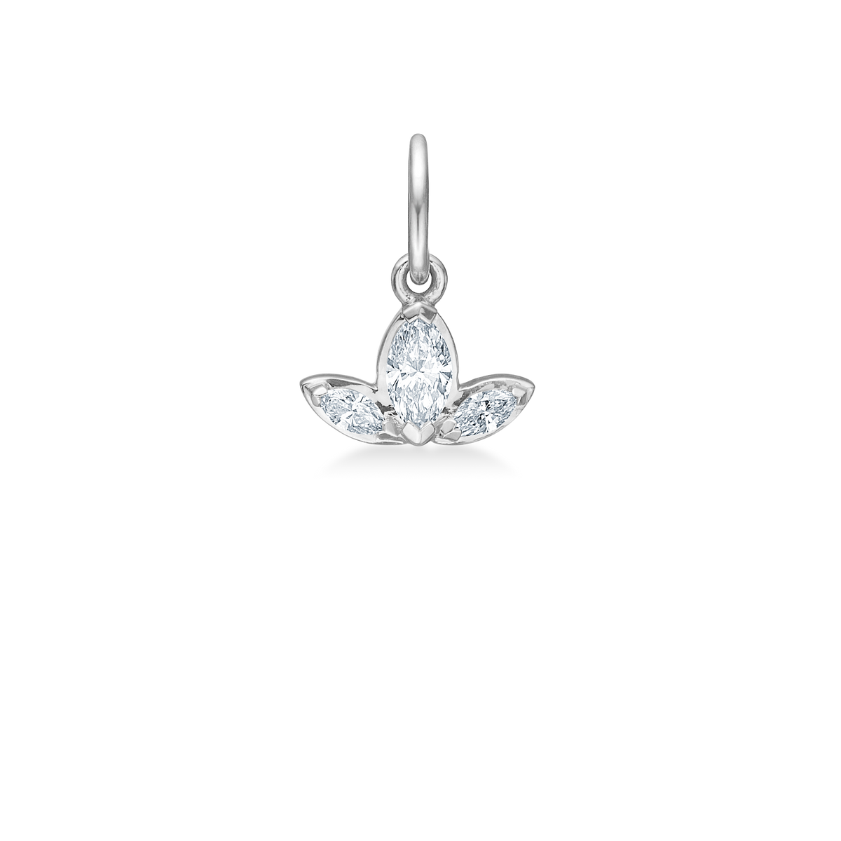 Inner Peace Lotus Diamond Pendant - 18kt White Gold