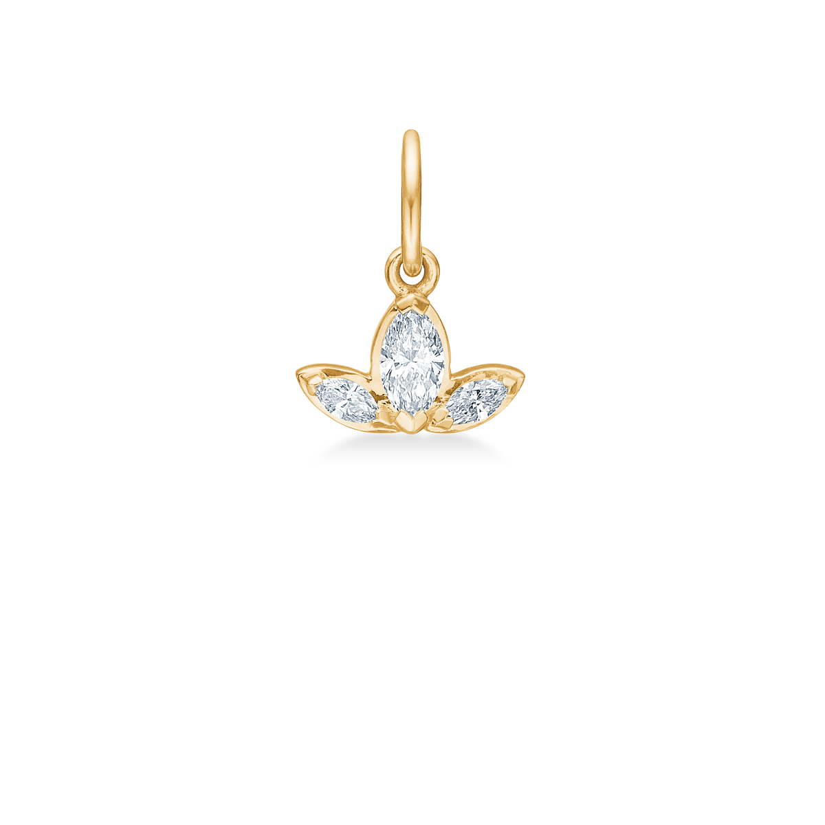 Inner Peace Lotus Diamond Pendant - 18kt Yellow Gold