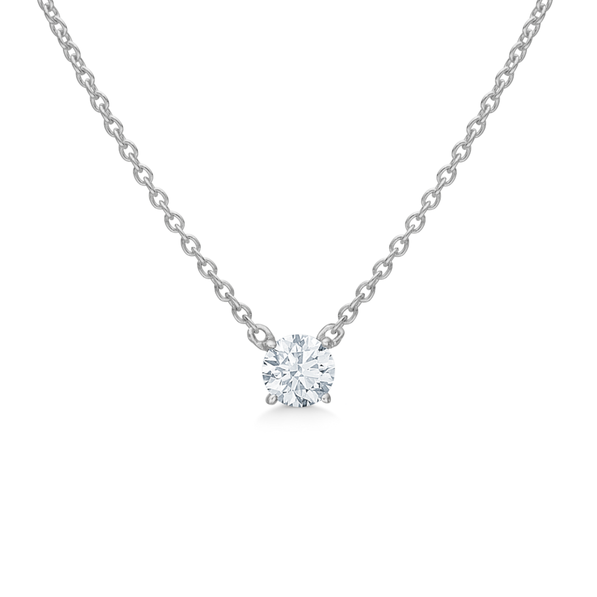 Rock Classic Floating Diamond Necklace II - 18kt White Gold