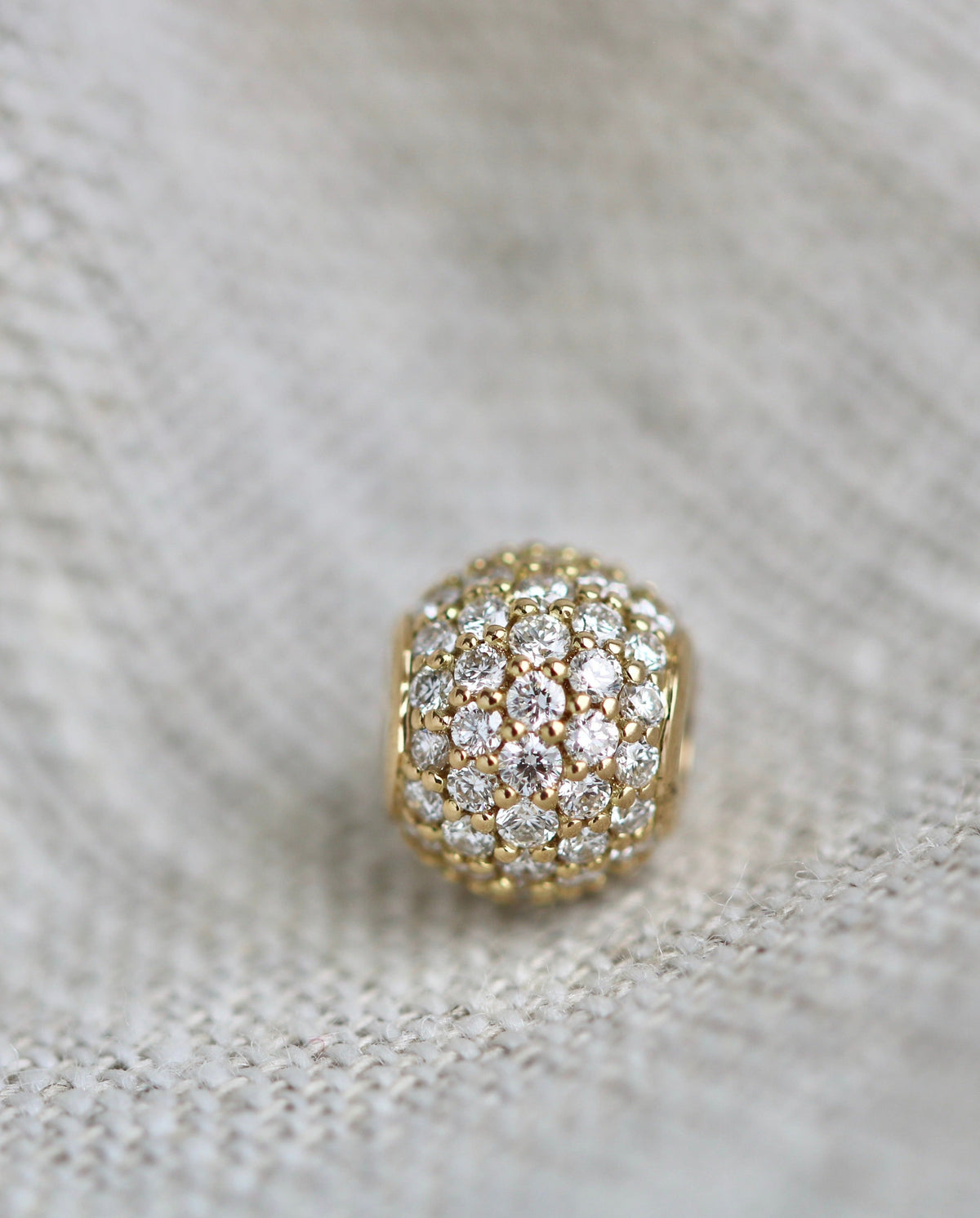 Inner Peace Petit Diamond Bead - 18kt Yellow Gold