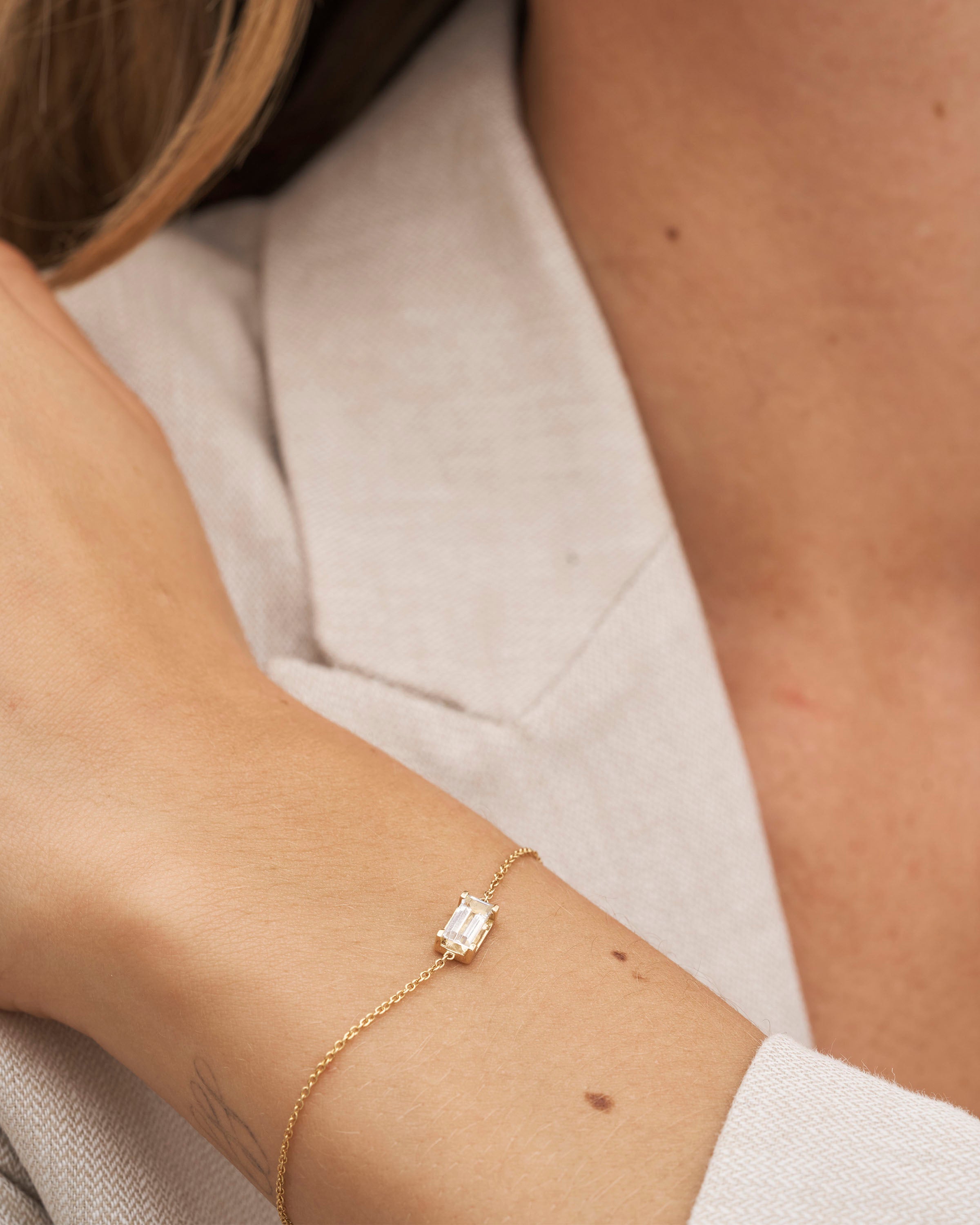 Nord White Bracelet - 18kt Yellow Gold