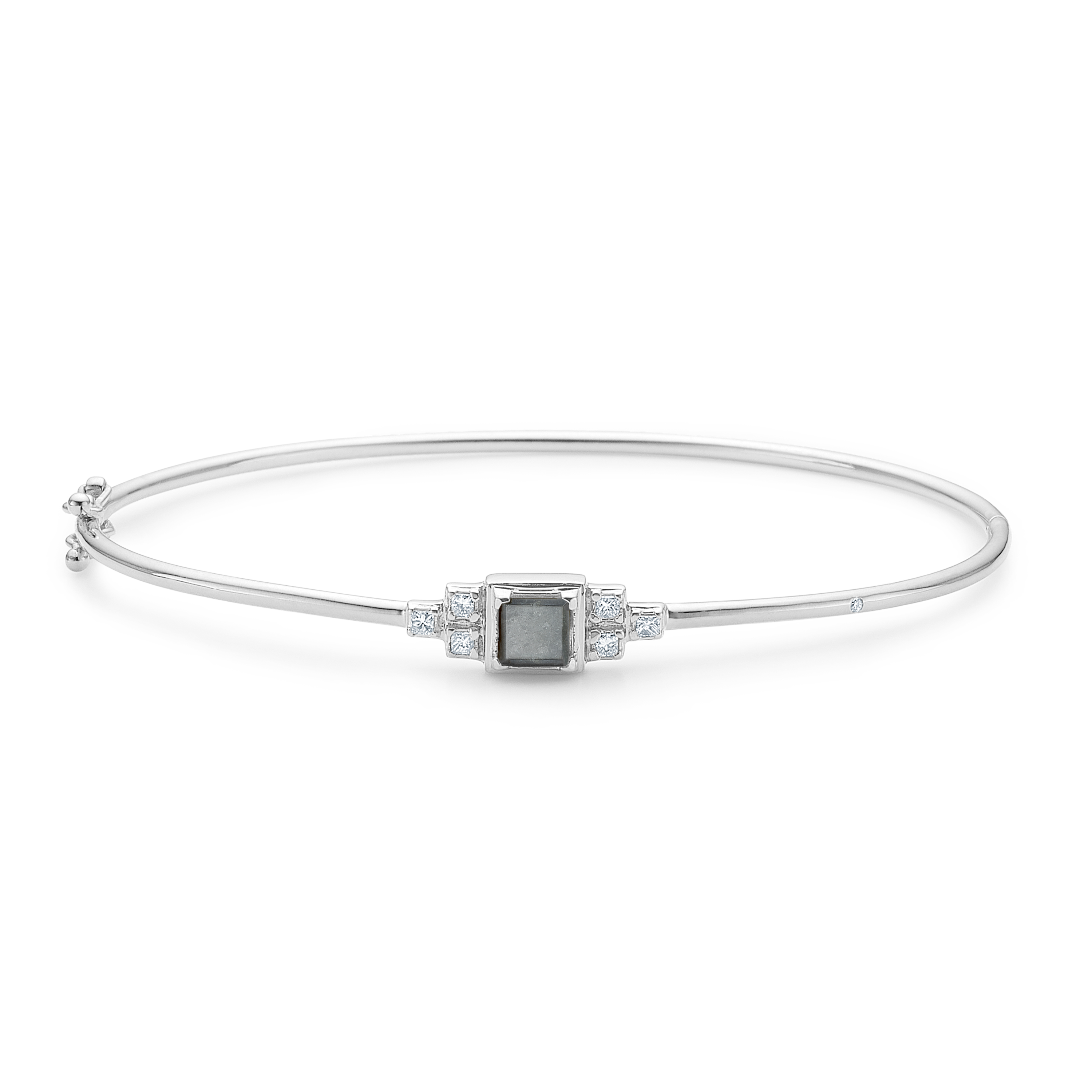 Raw Classic Diamond Bangle - 18kt White Gold