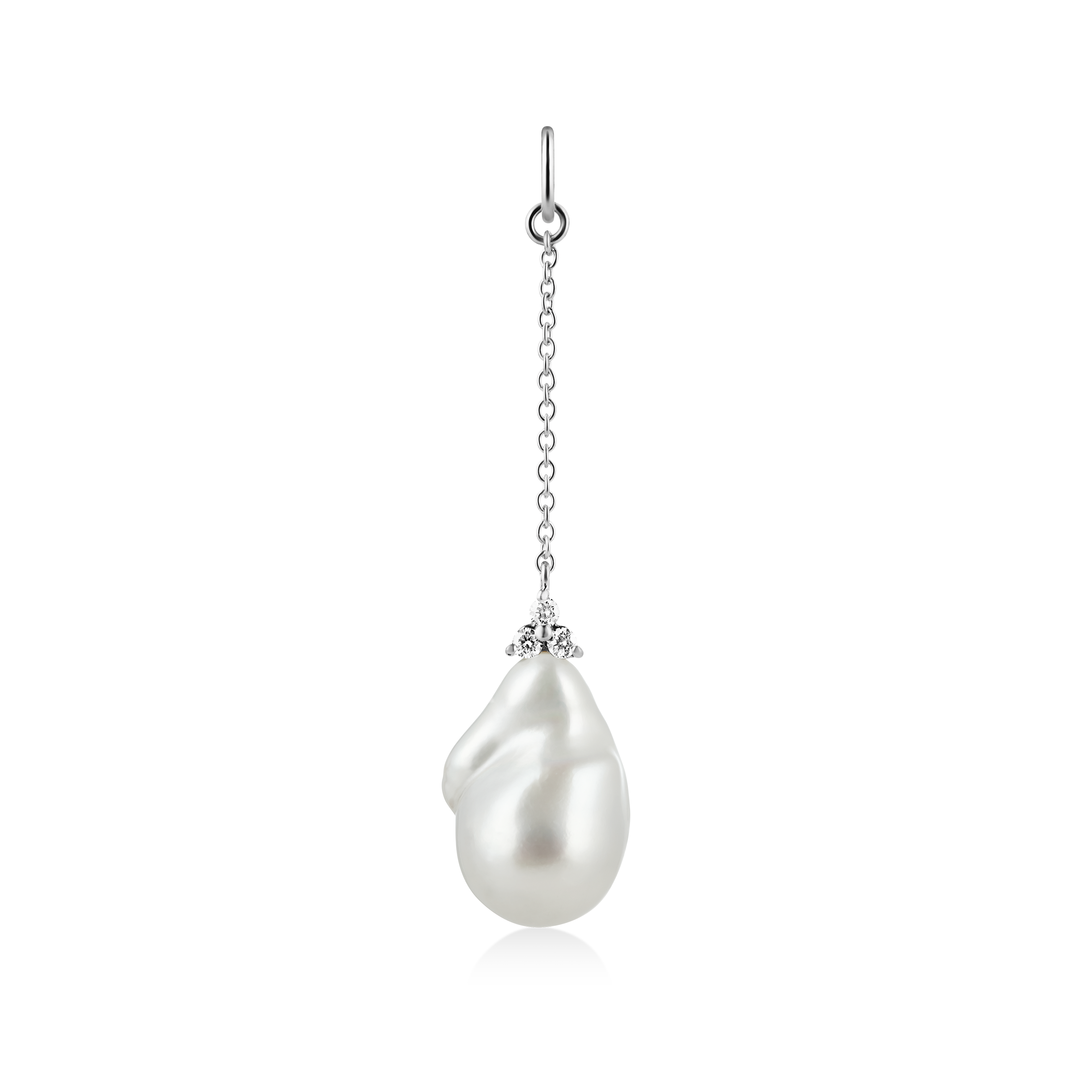Fryd Baroque Pearl Ear-Pendant - 18kt White Gold