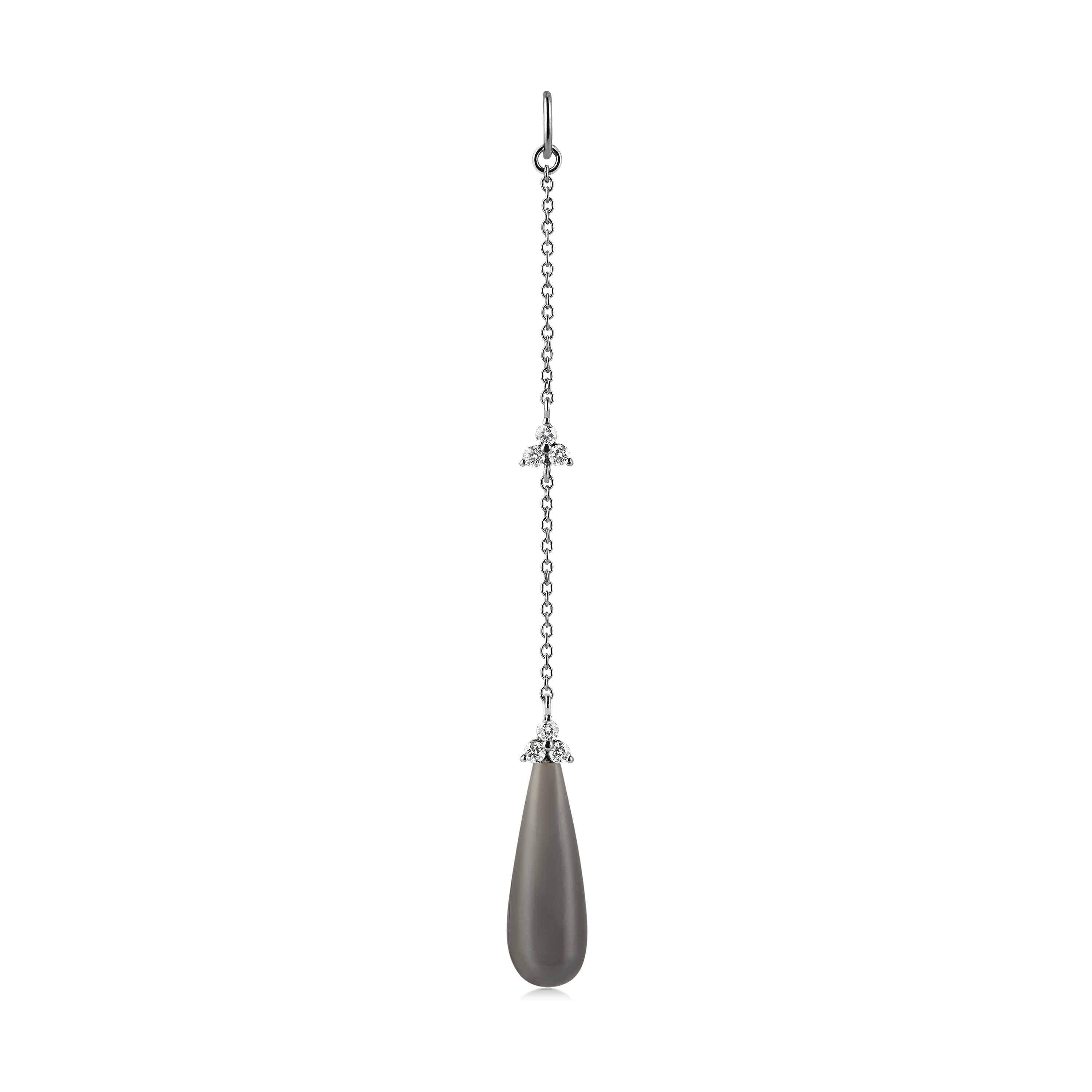 Fryd Grey Ear-Pendant L - 18kt White Gold