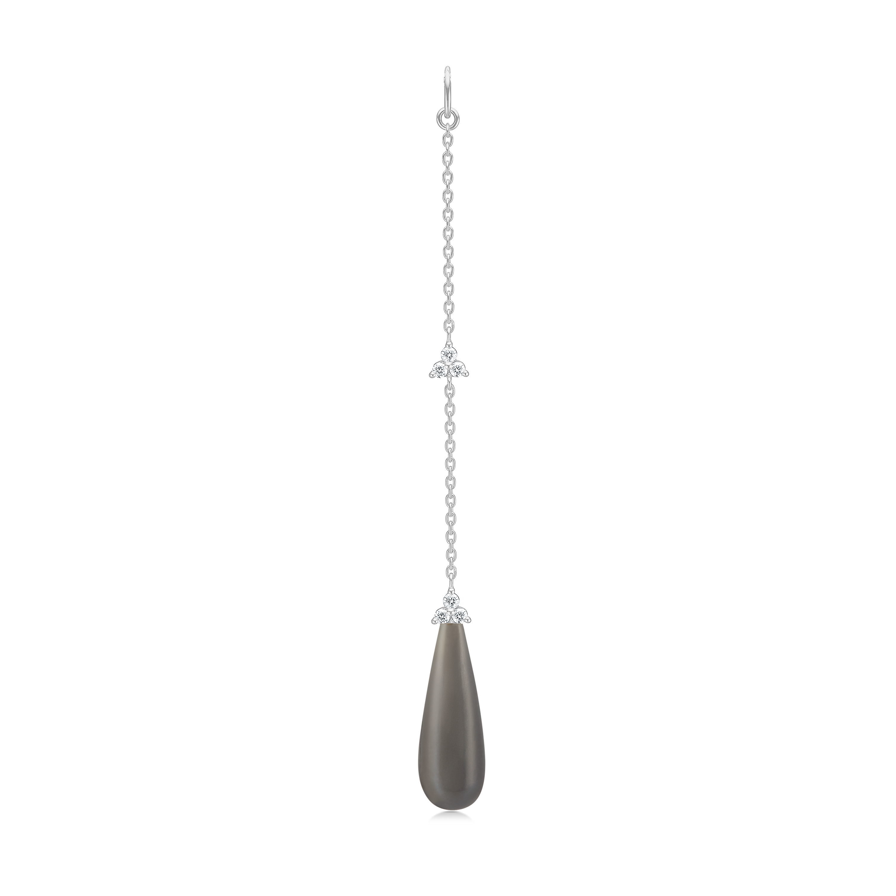 Fryd Grey Ear-Pendant L - 18kt White Gold