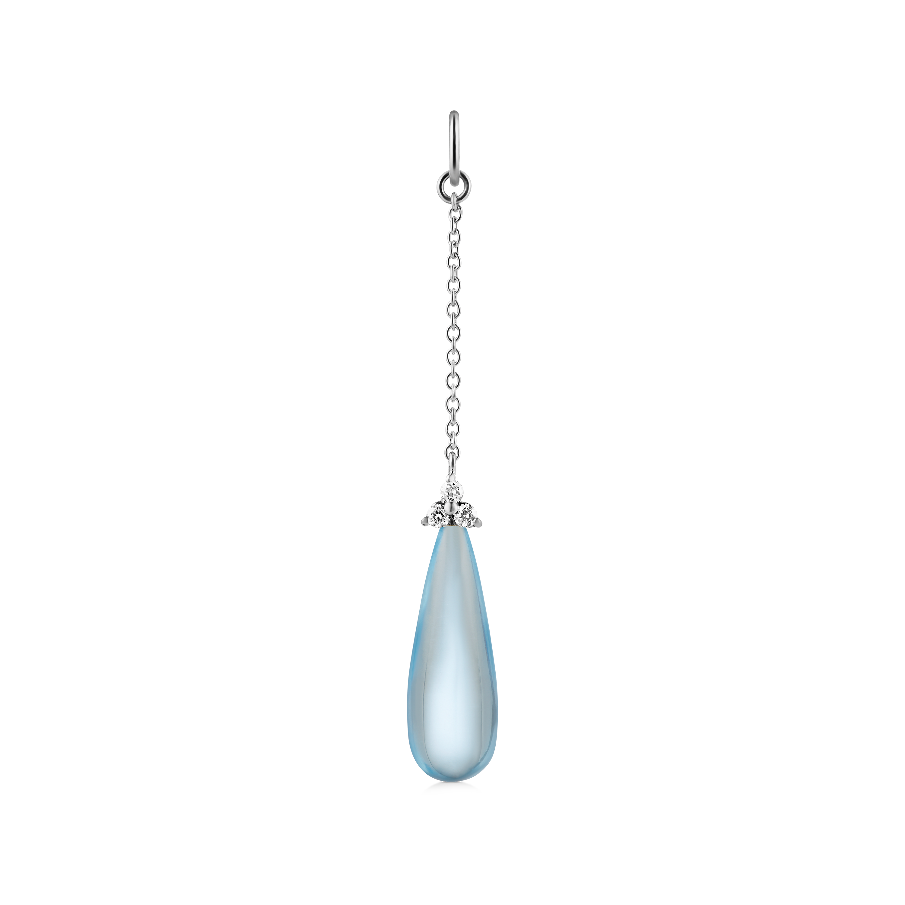 Fryd Sky Blue Ear-Pendant - 18kt White Gold