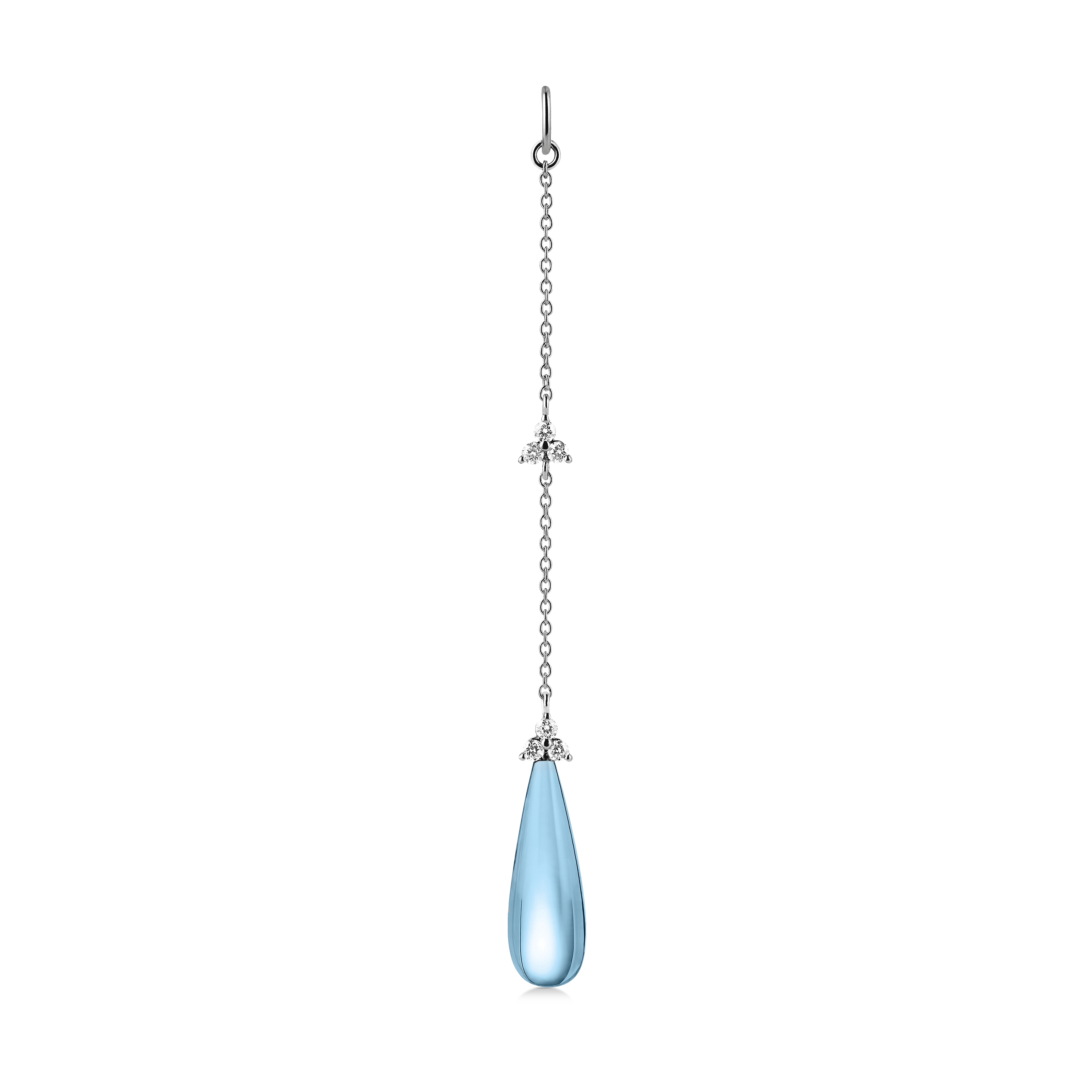 Fryd Sky Blue Ear-Pendant L - 18kt White Gold