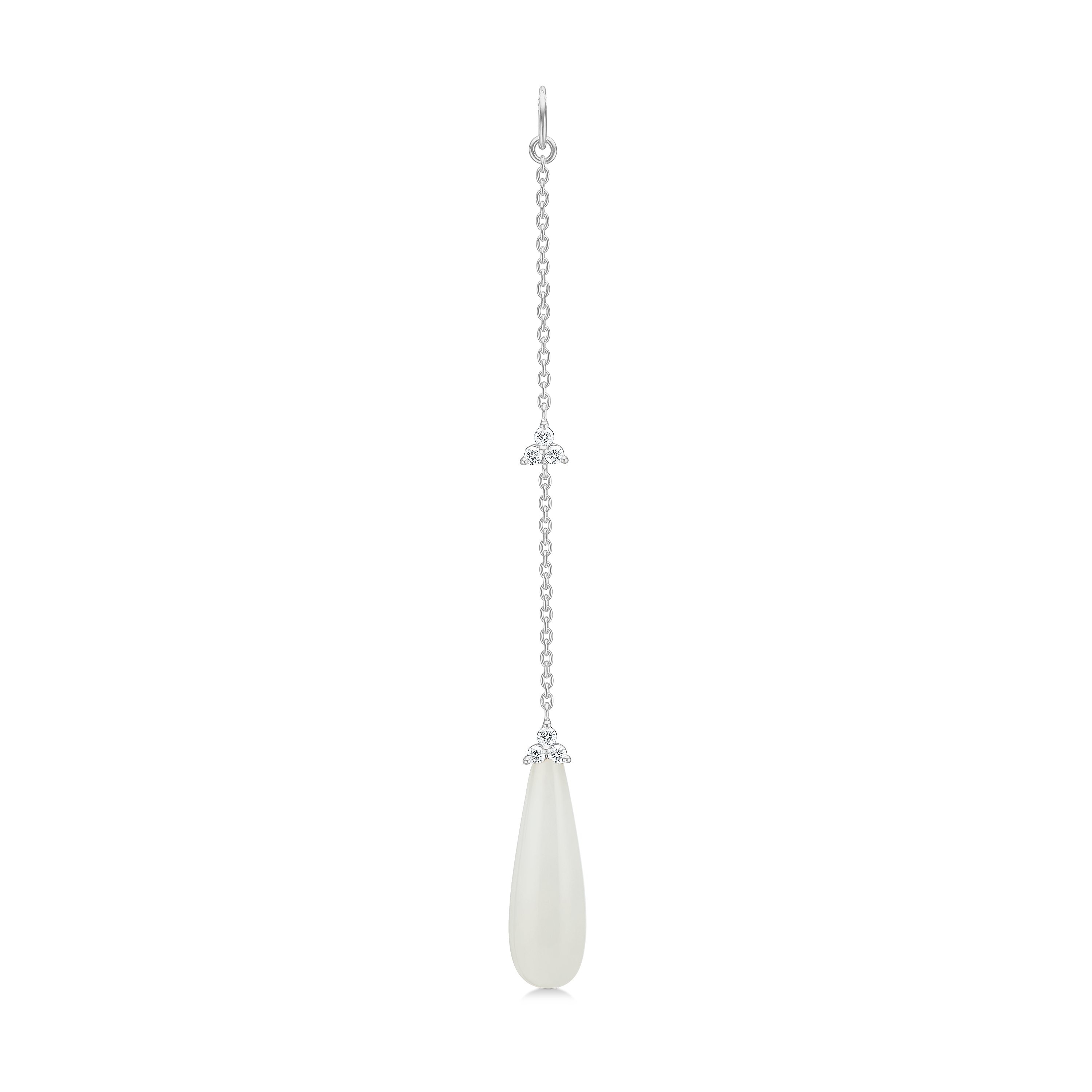 Fryd White Ear-Pendant L - 18kt White Gold