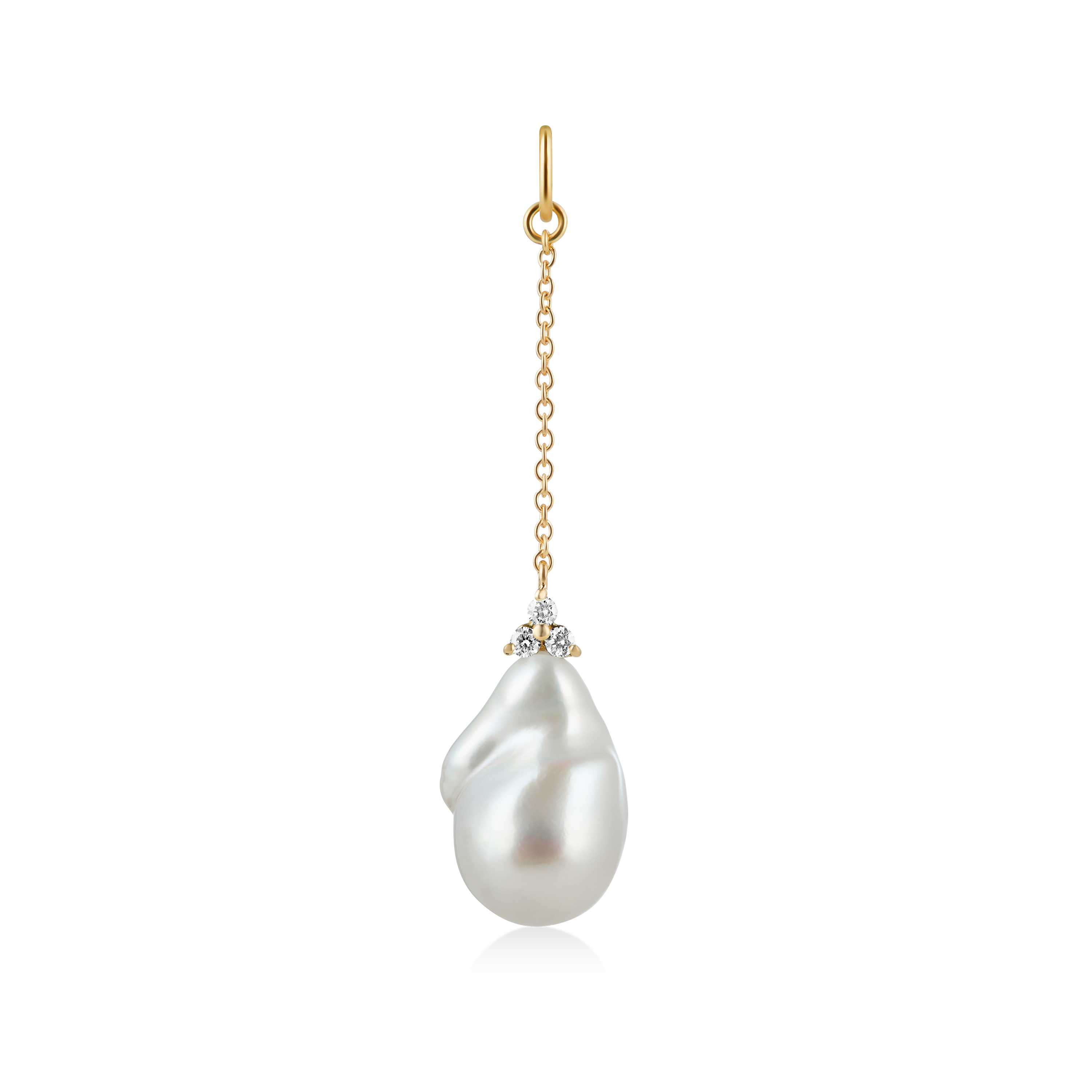 Fryd Baroque Pearl Ear-Pendant - 18kt Yellow Gold
