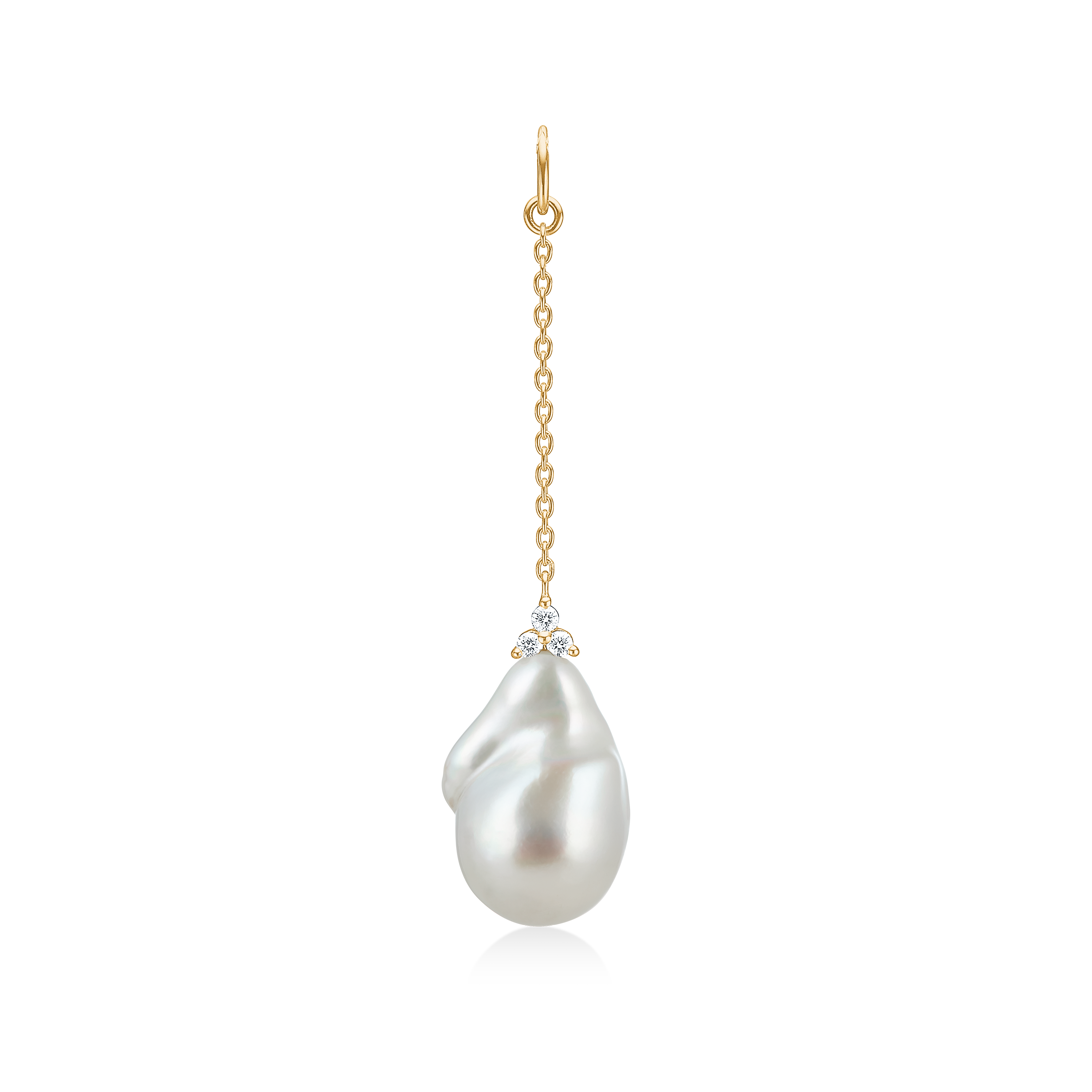 Fryd Baroque Pearl Ear-Pendant - 18kt Yellow Gold