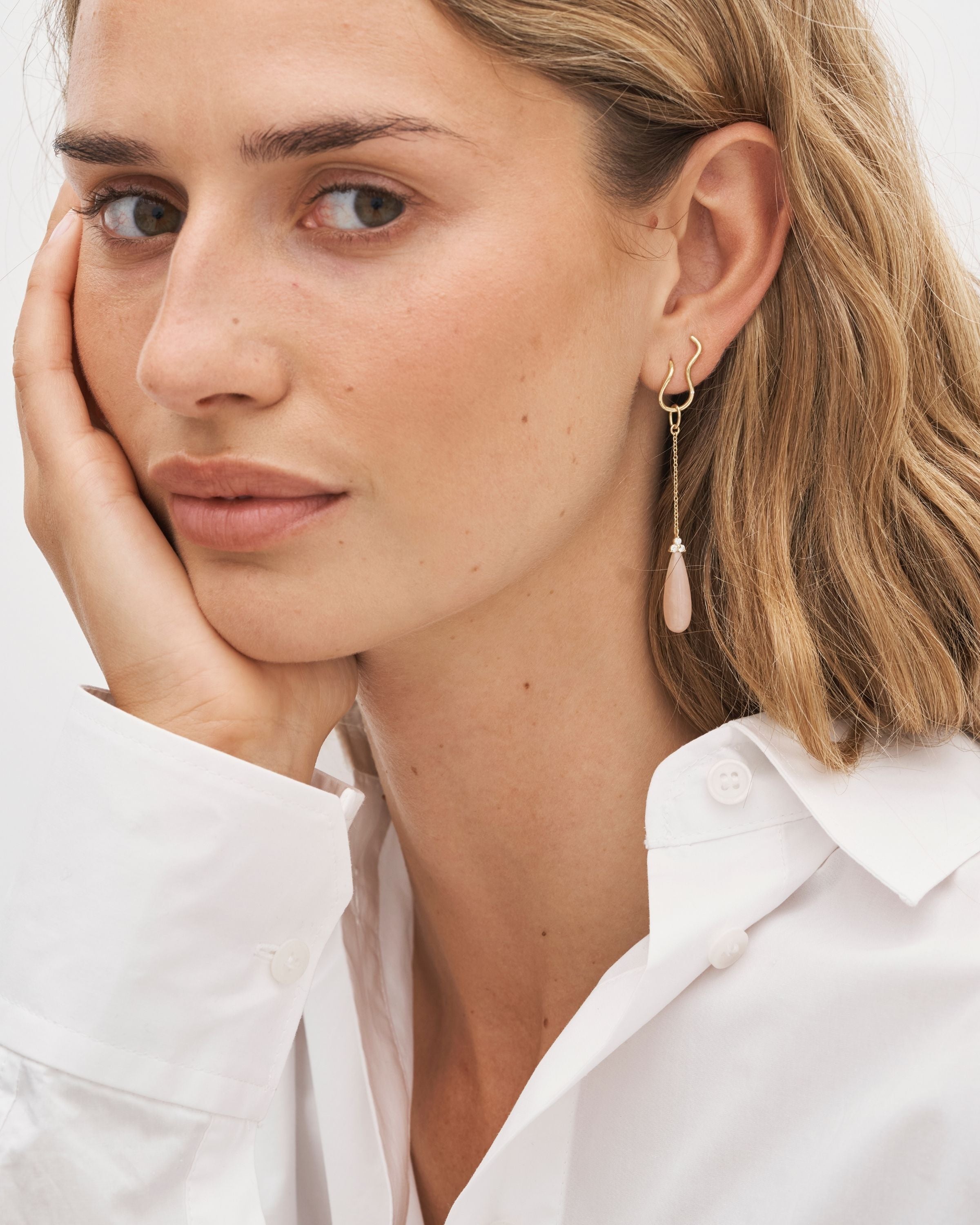 Fryd Blush Ear-Pendant - 18kt Yellow Gold