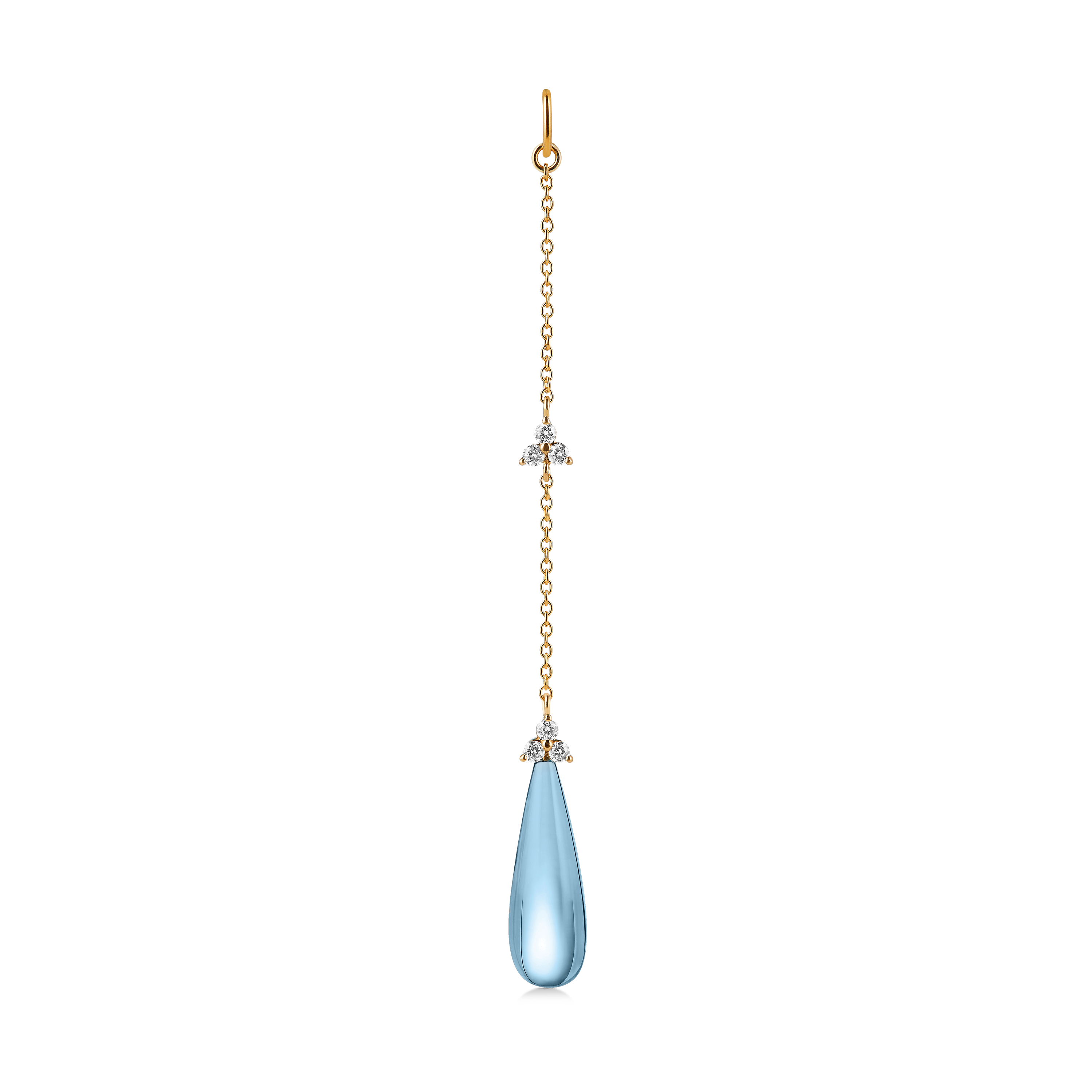 Fryd Sky Blue Ear-Pendant L - 18kt Yellow Gold