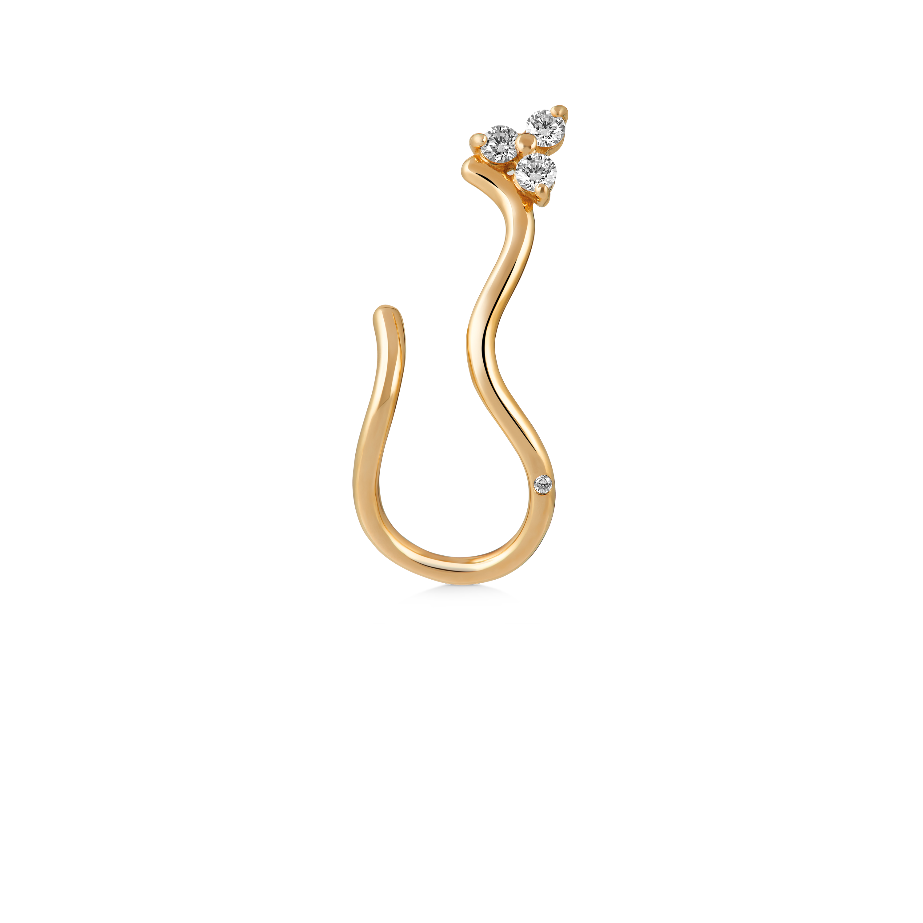 Fryd Wave Diamond Earring Left - 18kt Yellow Gold