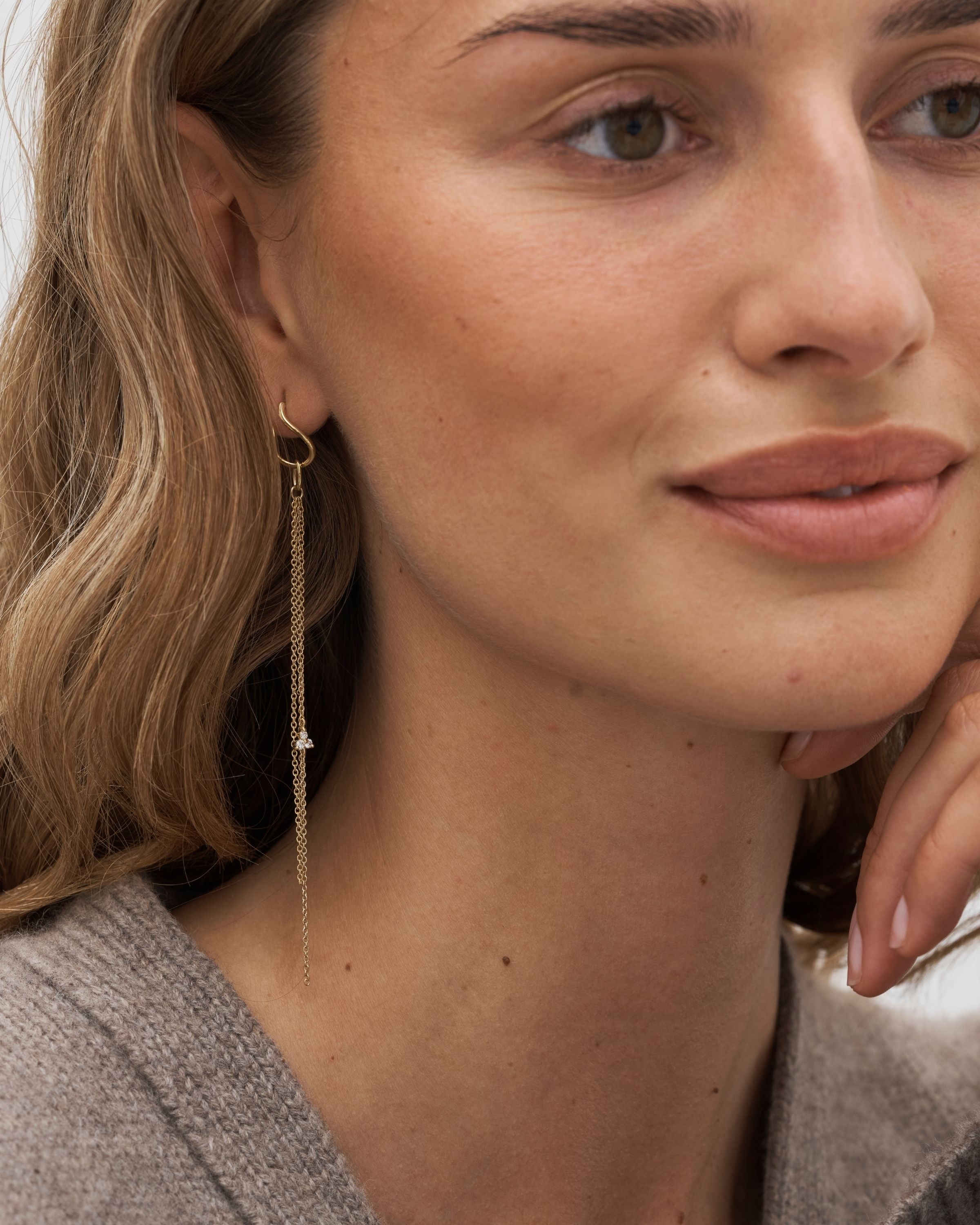 Fryd Wave Chain Earring-Pendant - 18kt Yellow Gold