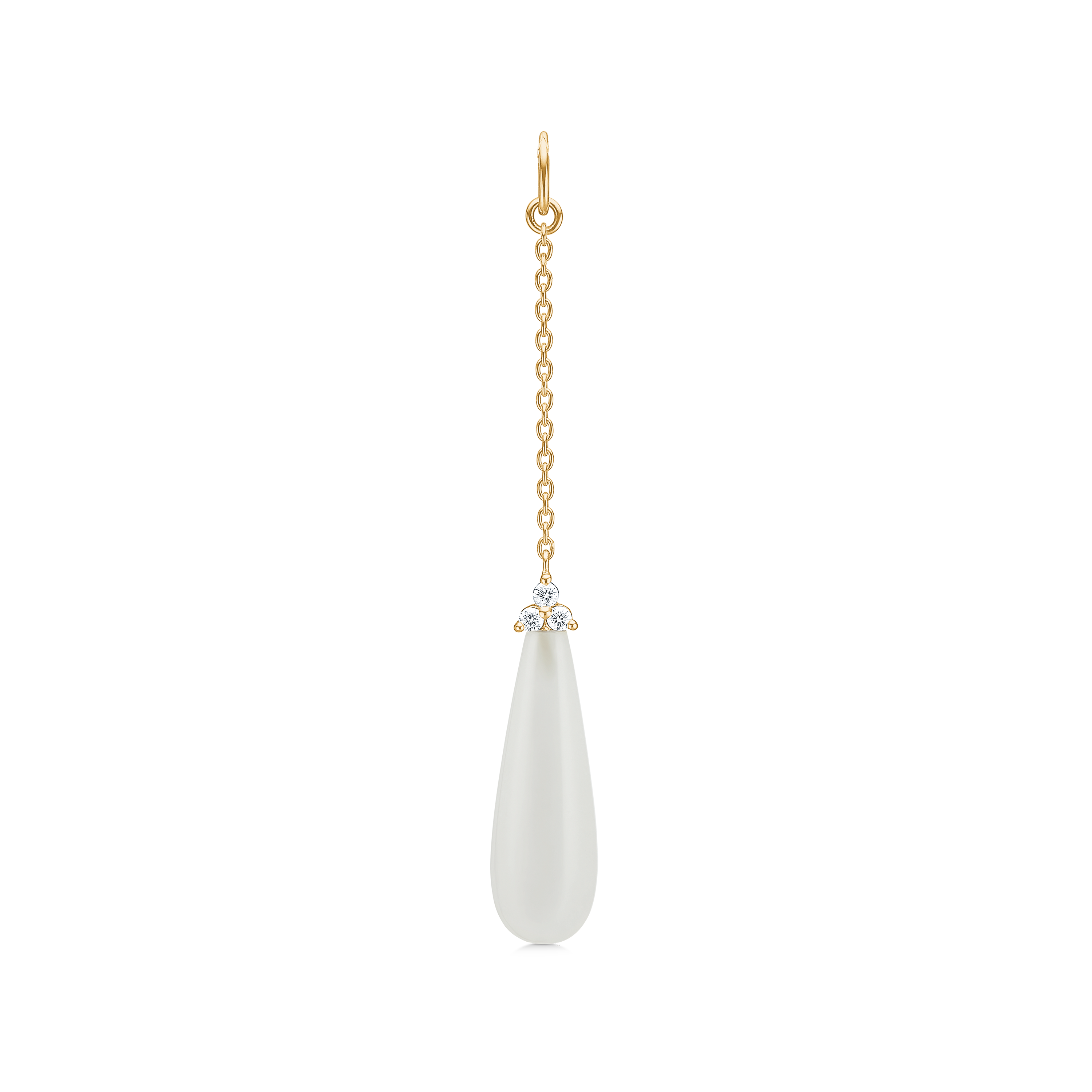 Fryd White Ear-Pendant - 18kt Yellow Gold