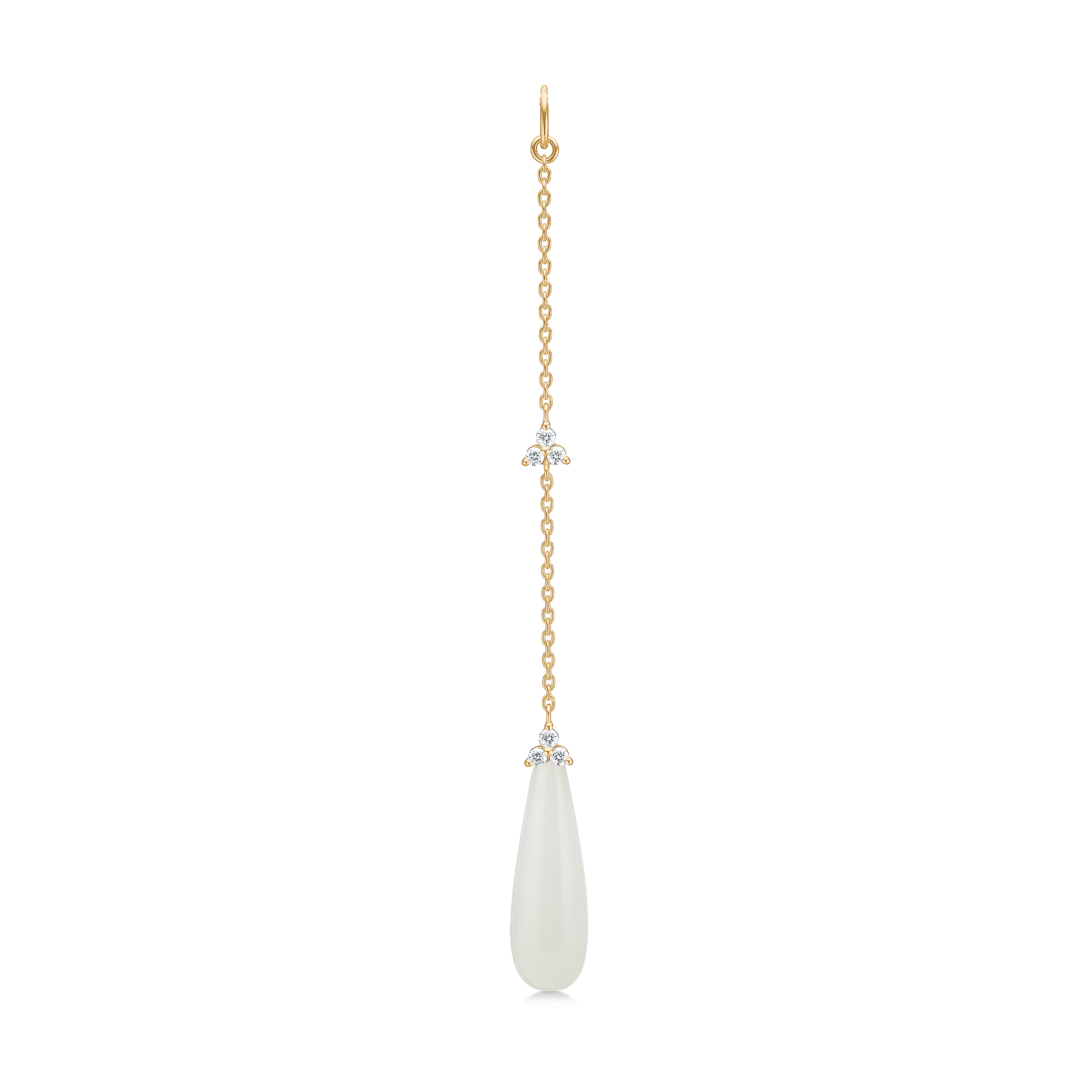 Fryd White Ear-Pendant L - 18kt Yellow Gold
