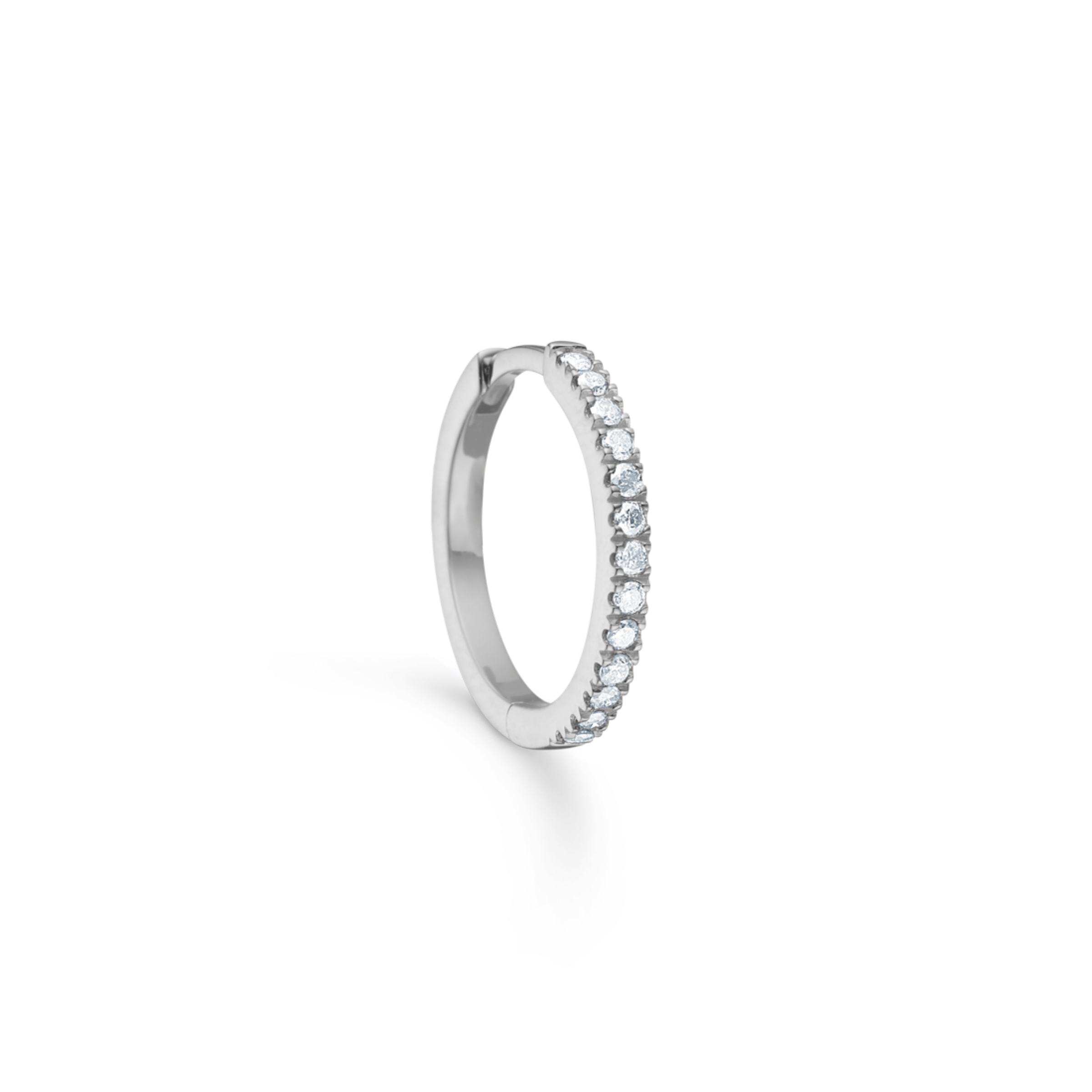Rock Classic Grey diamond hoop S - 18kt White Gold