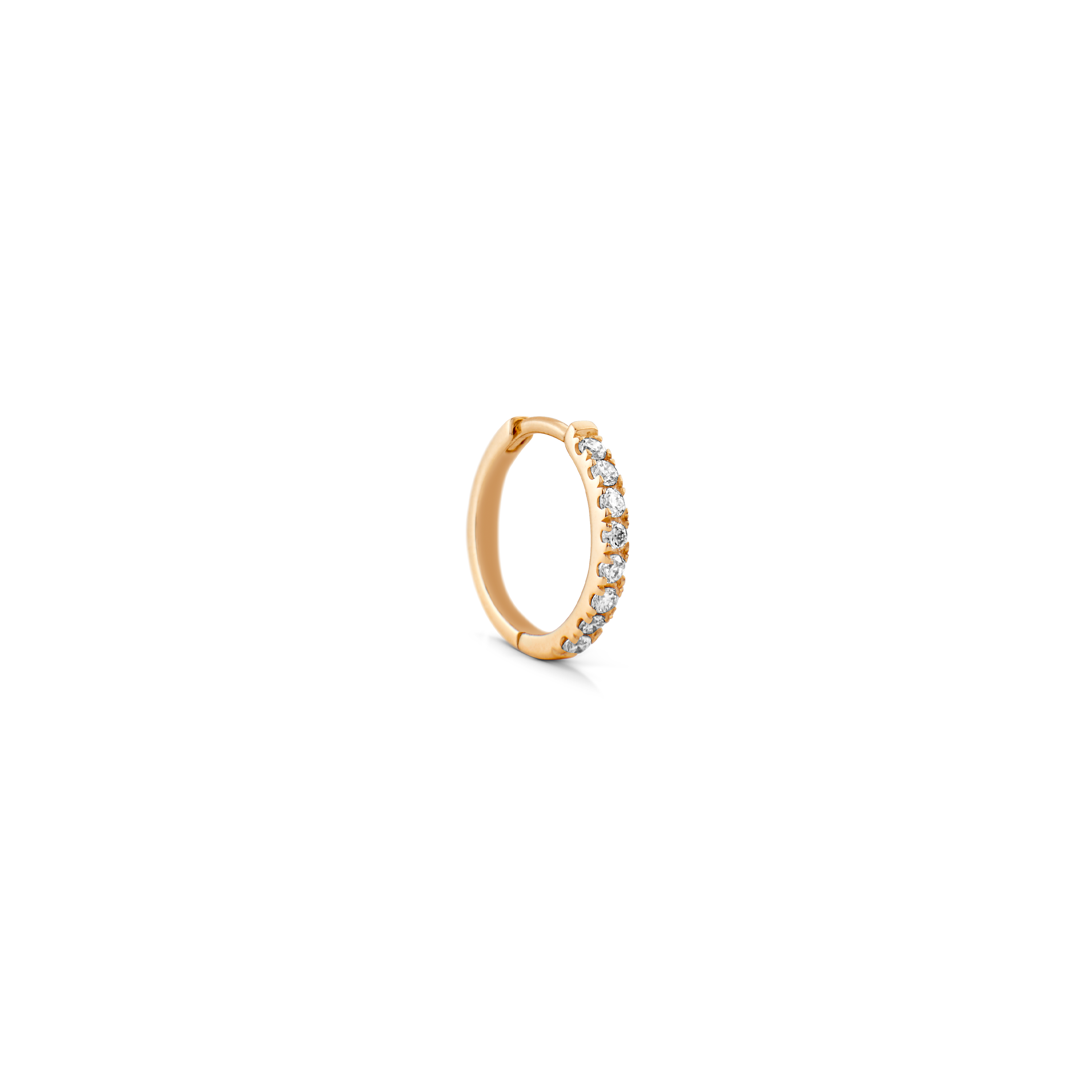 Rock Classic Diamond Hoop XS - 18kt Yellow Gold